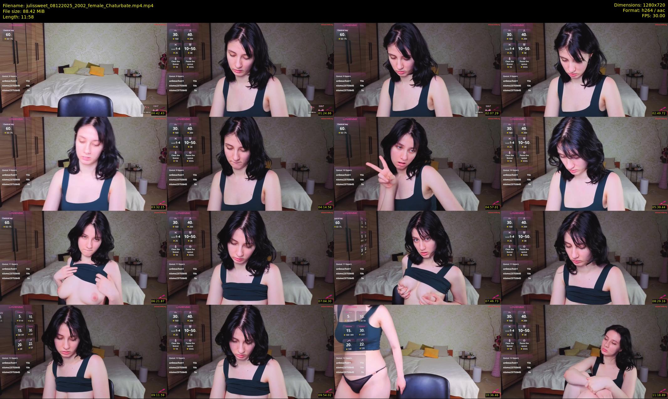 julissweet — 12 minute Chaturbate female cam show recording, 720p, Dec 8, 2025