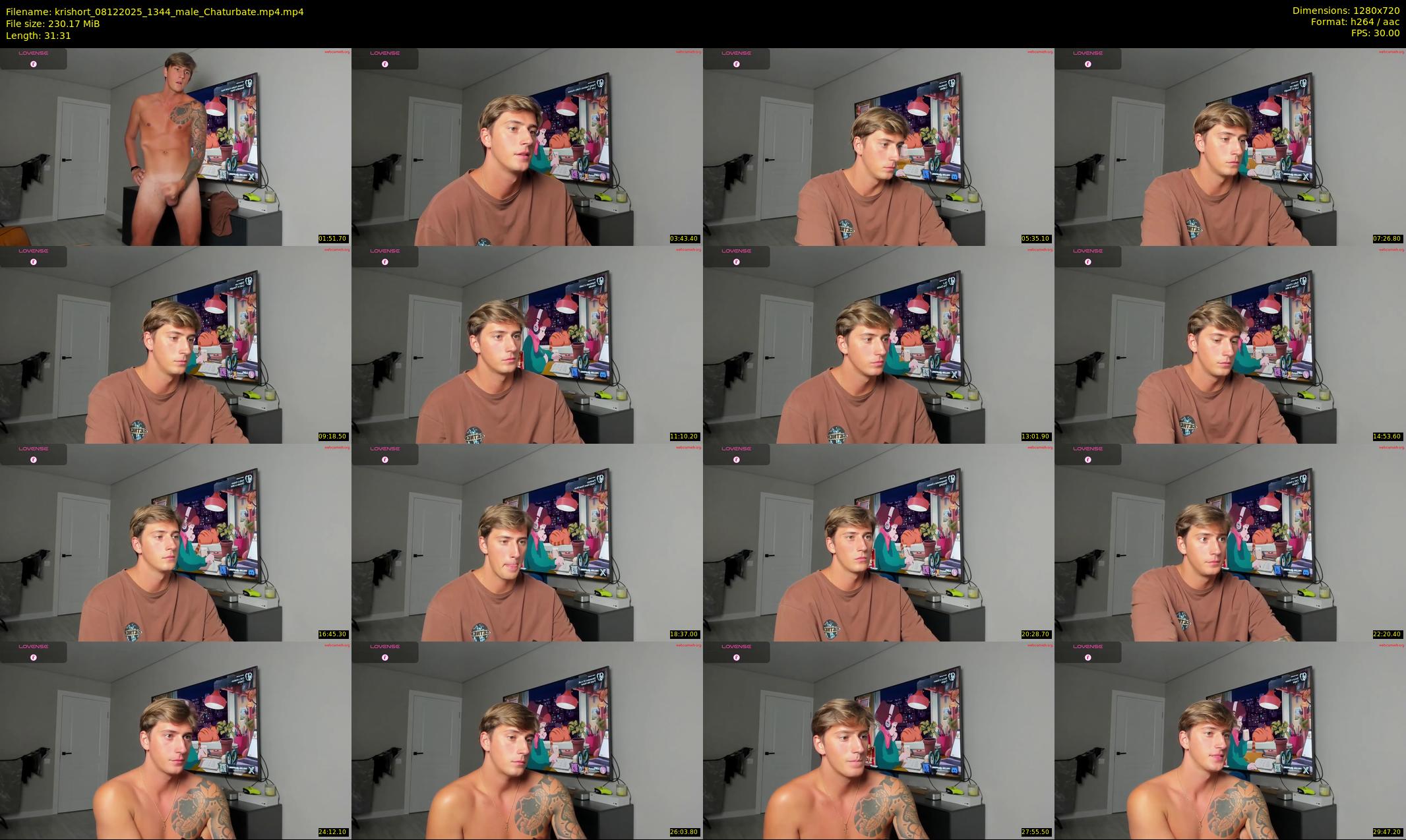 krishort — 32 minute Chaturbate male cam show recording, 720p, Dec 8, 2025