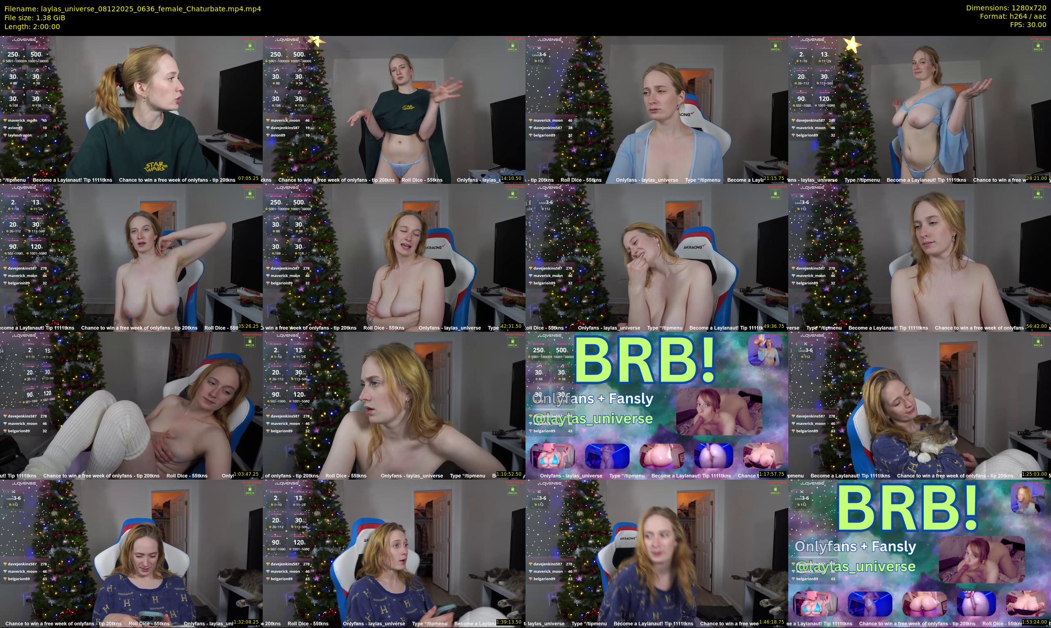 laylas_universe — 120 minute Chaturbate female cam show recording, 720p, Dec 8, 2025