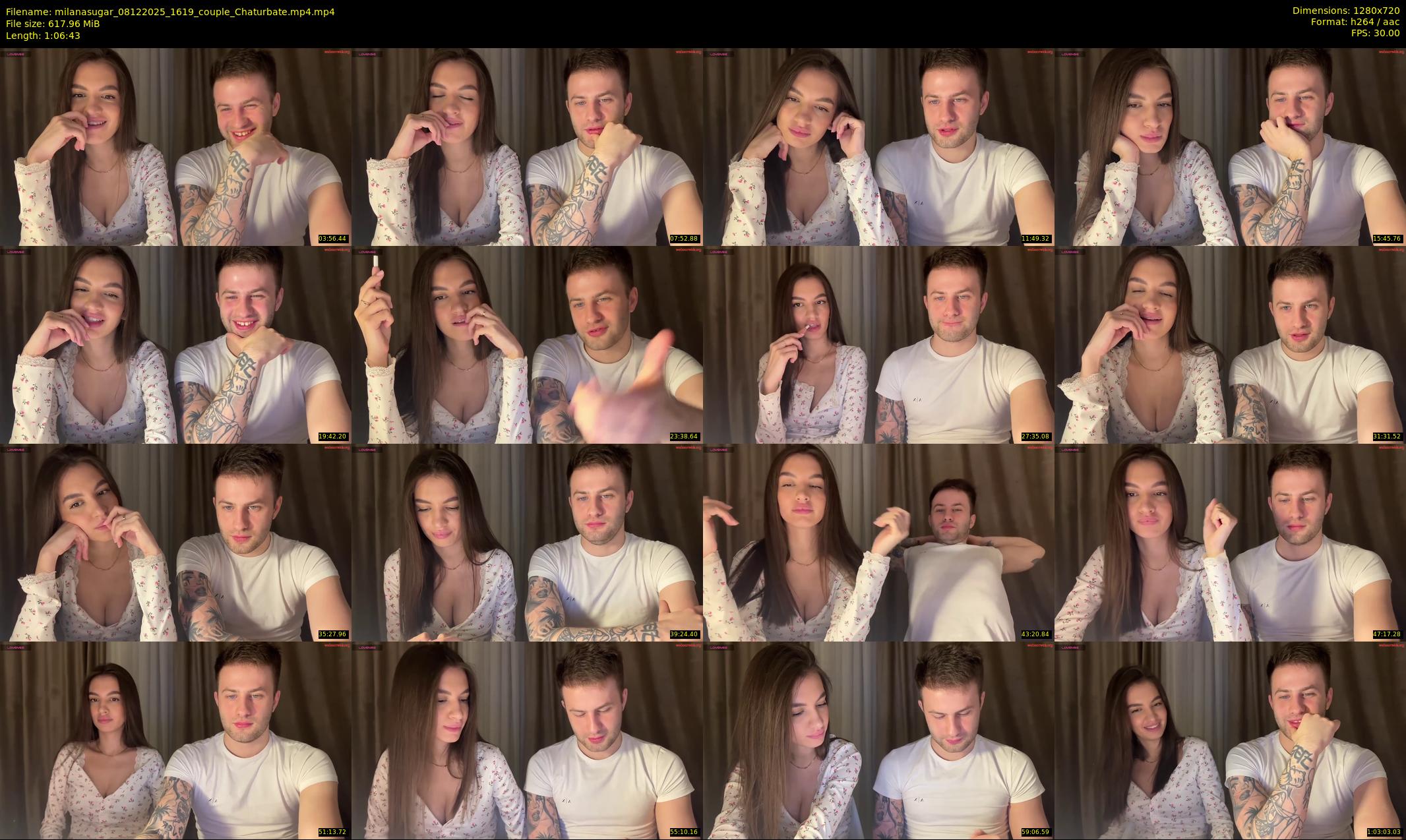 milanasugar — 67 minute Chaturbate couple cam show recording, 720p, Dec 8, 2025