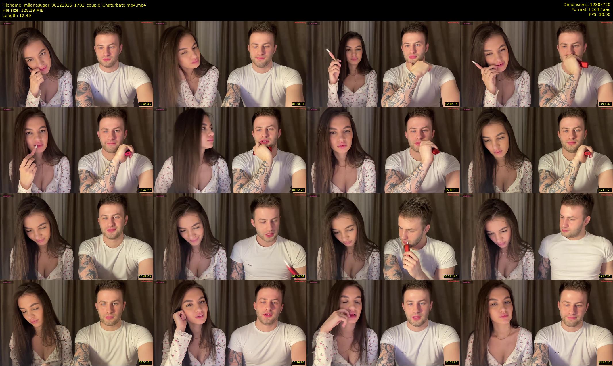milanasugar — 13 minute Chaturbate couple cam show recording, 720p, Dec 8, 2025