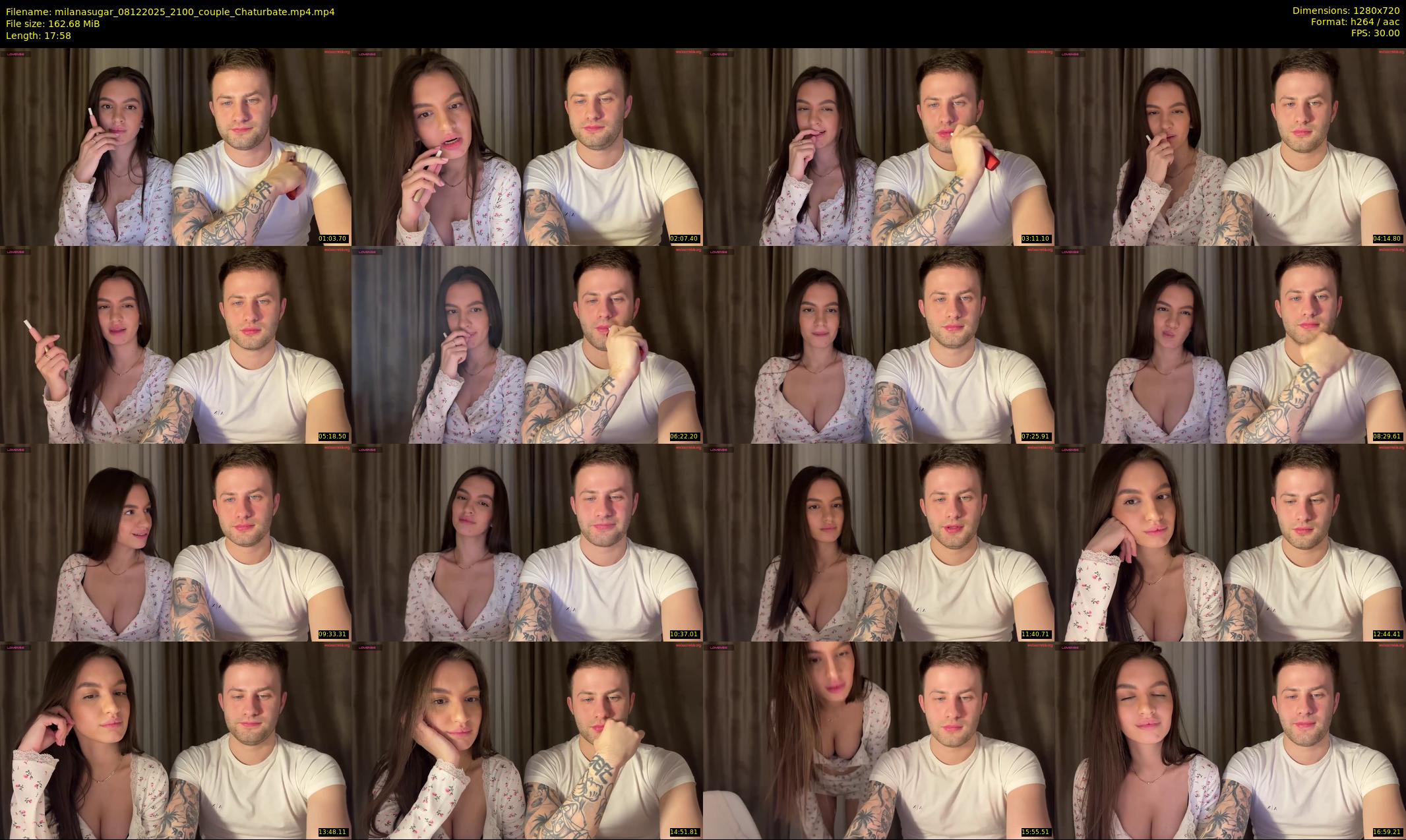 milanasugar — 18 minute Chaturbate couple cam show recording, 720p, Dec 8, 2025