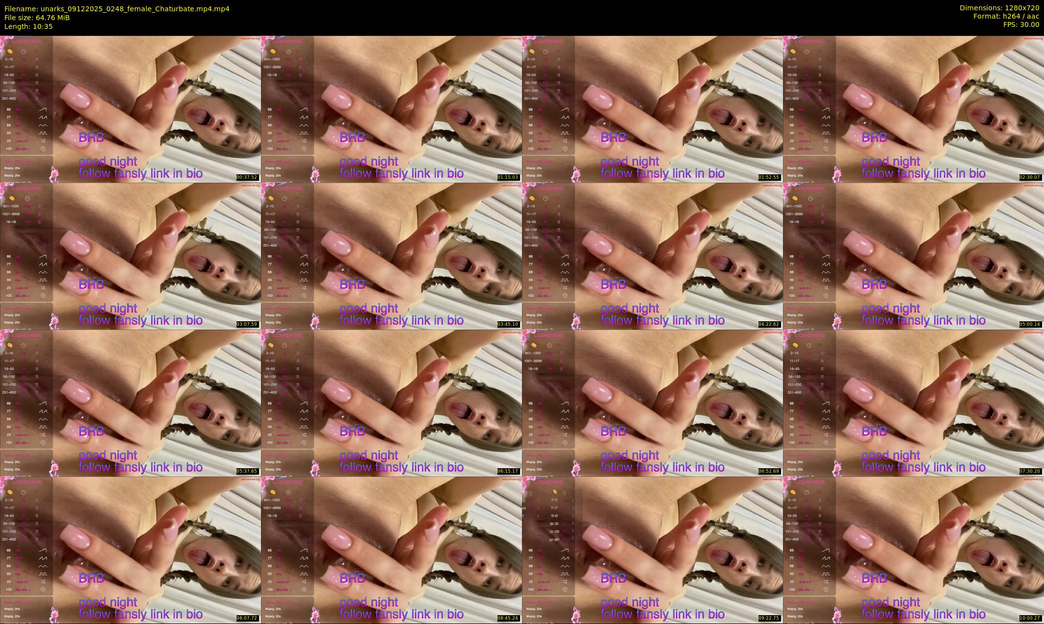 unarks — 11 minute Chaturbate female cam show recording, 720p, Dec 9, 2025