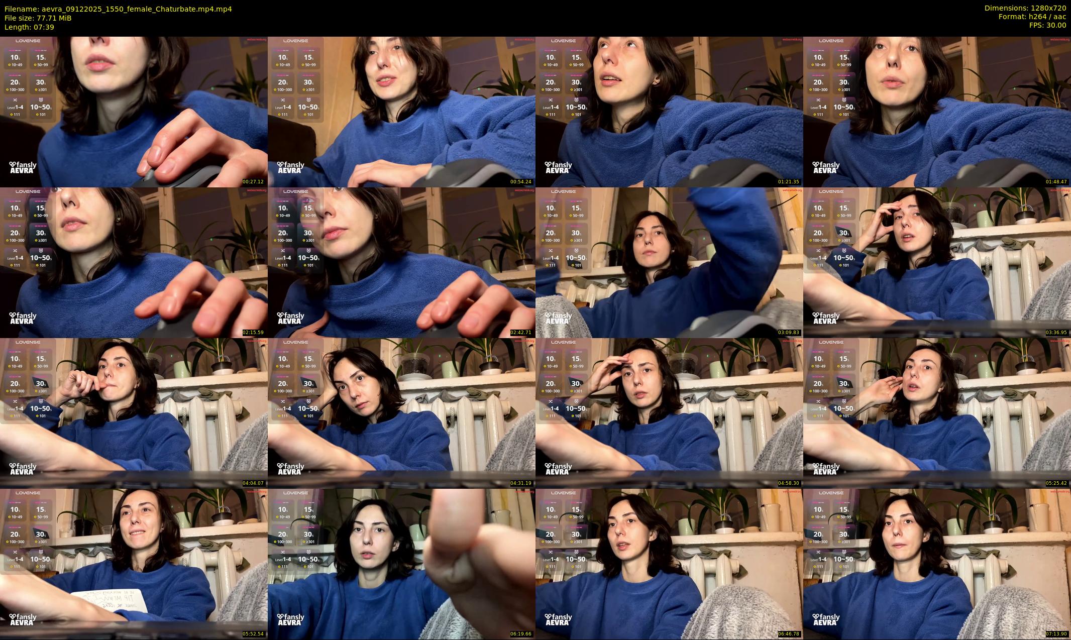 aevra — 8 minute Chaturbate female cam show recording, 720p, Dec 9, 2025