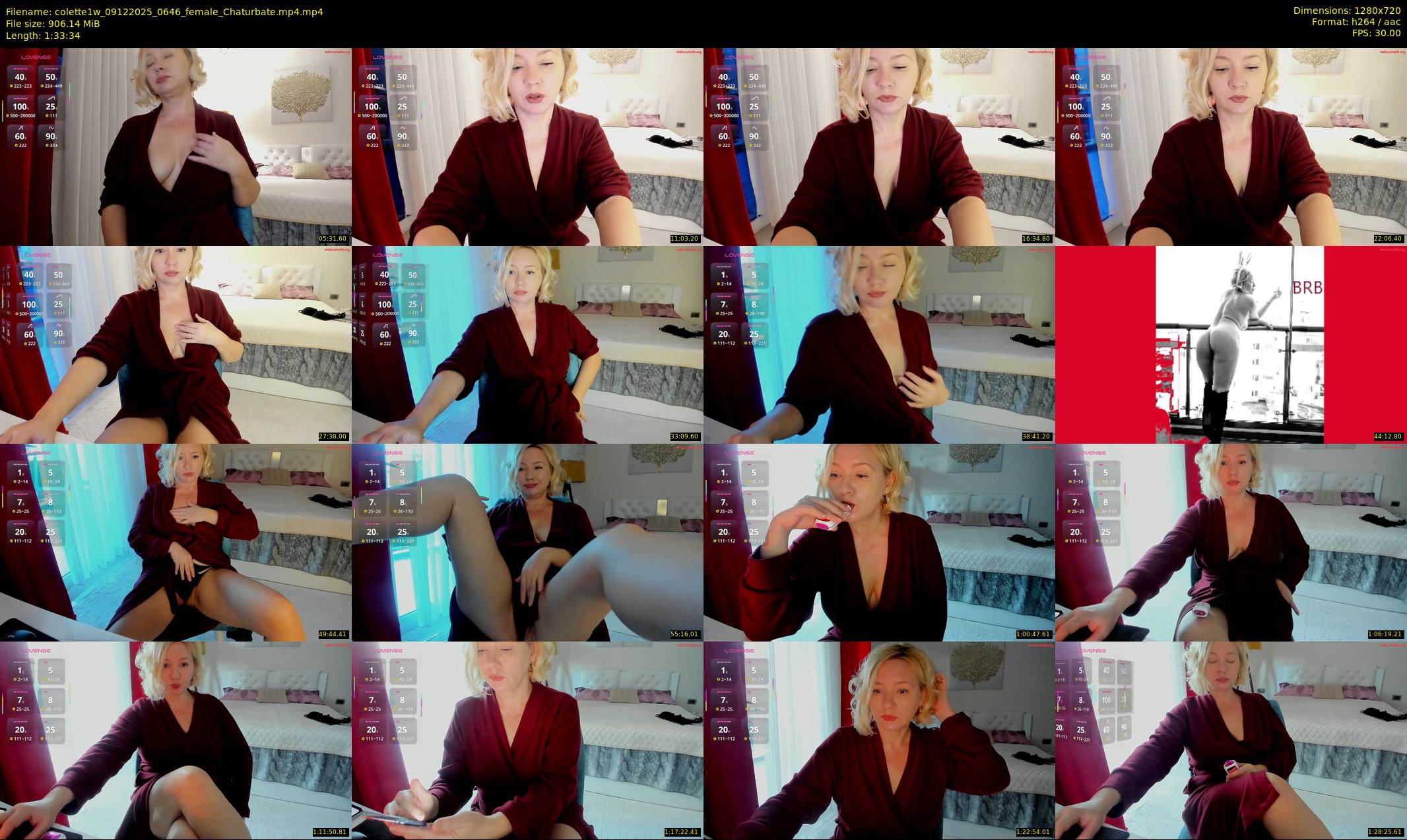 colette1w — 94 minute Chaturbate female cam show recording, 720p, Dec 9, 2025