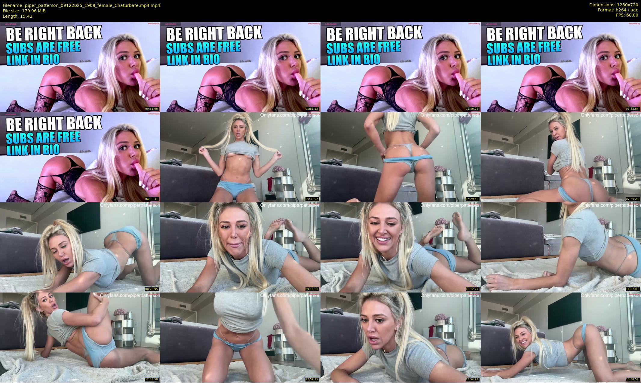 piper_patterson — 16 minute Chaturbate female cam show recording, 720p, Dec 9, 2025