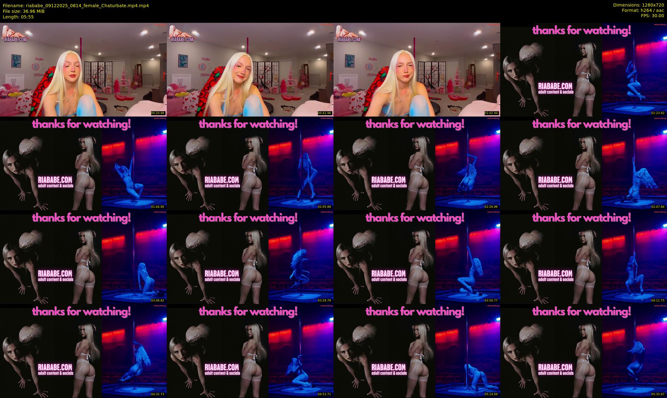 riababe — 6 minute Chaturbate female cam show recording, 720p, Dec 9, 2025
