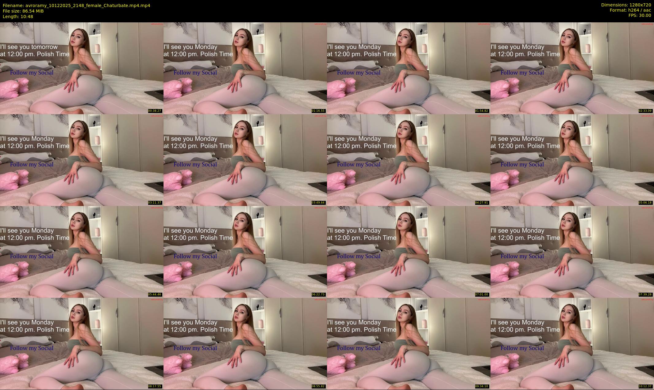 avroramy — 11 minute Chaturbate female cam show recording, 720p, Dec 10, 2025
