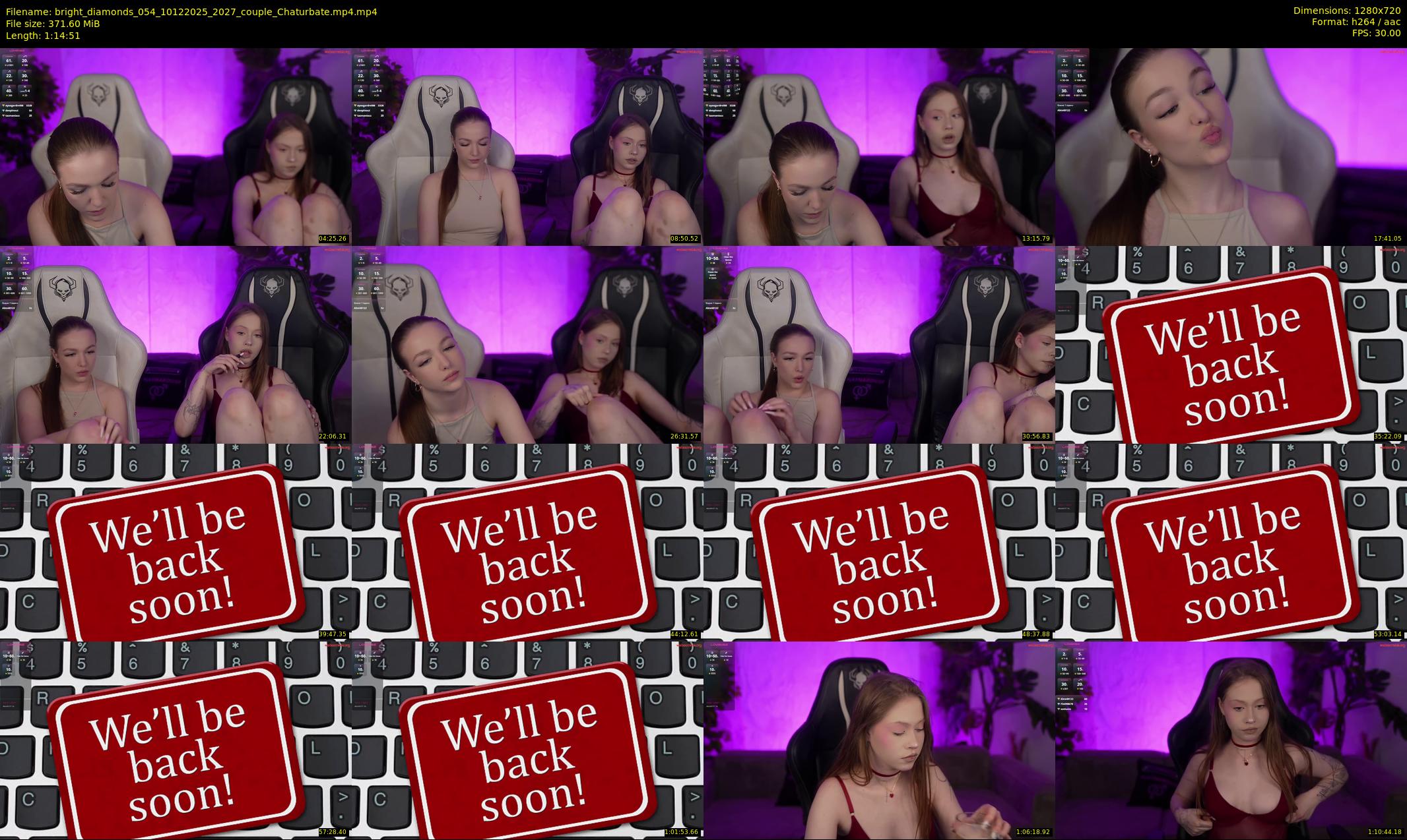 bright_diamonds_054 — 75 minute Chaturbate couple cam show recording, 720p, Dec 10, 2025