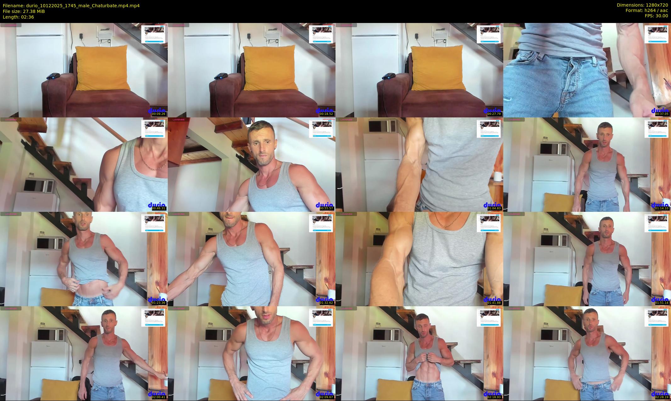 durio — 3 minute Chaturbate male cam show recording, 720p, Dec 10, 2025