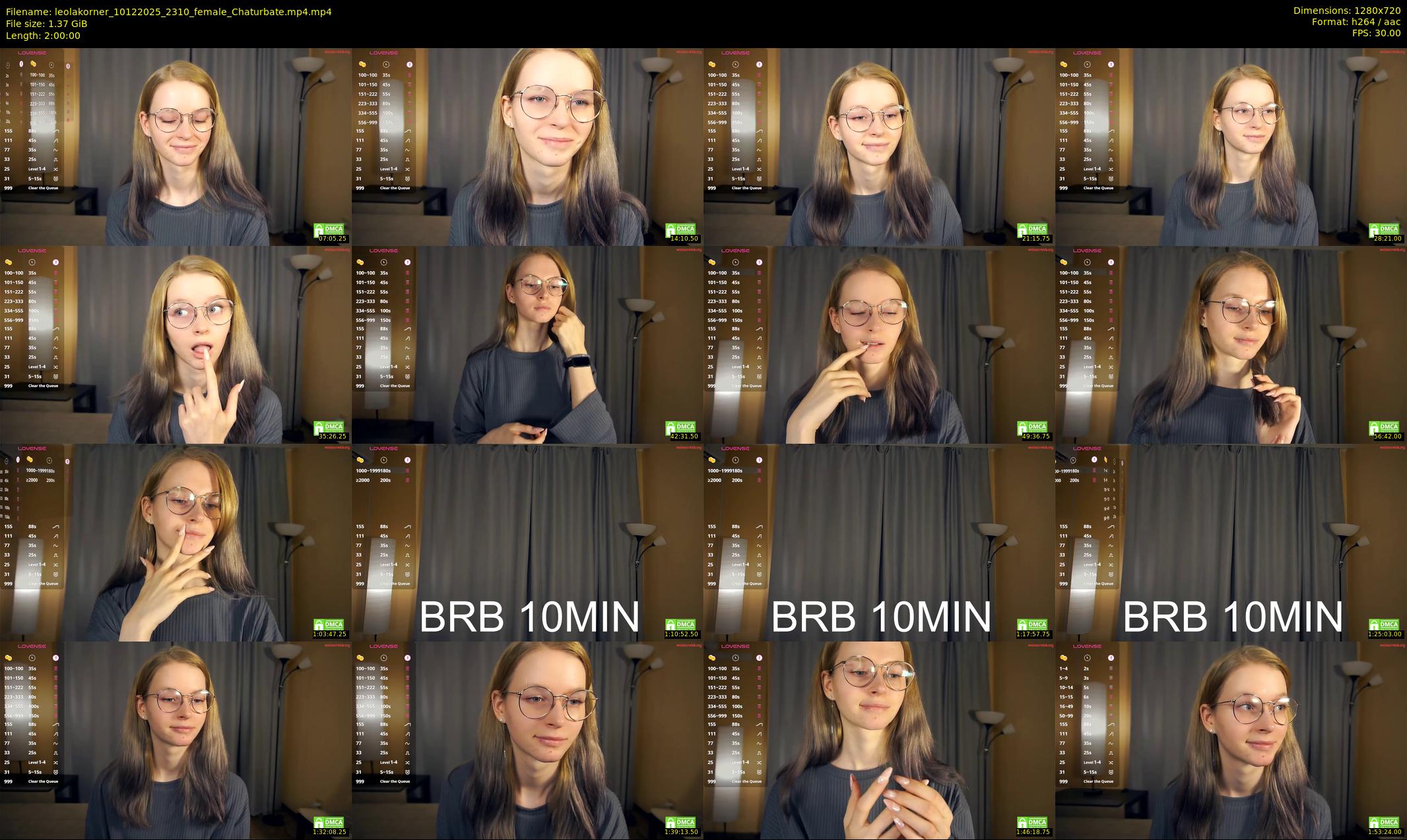 leolakorner — 120 minute Chaturbate female cam show recording, 720p, Dec 10, 2025
