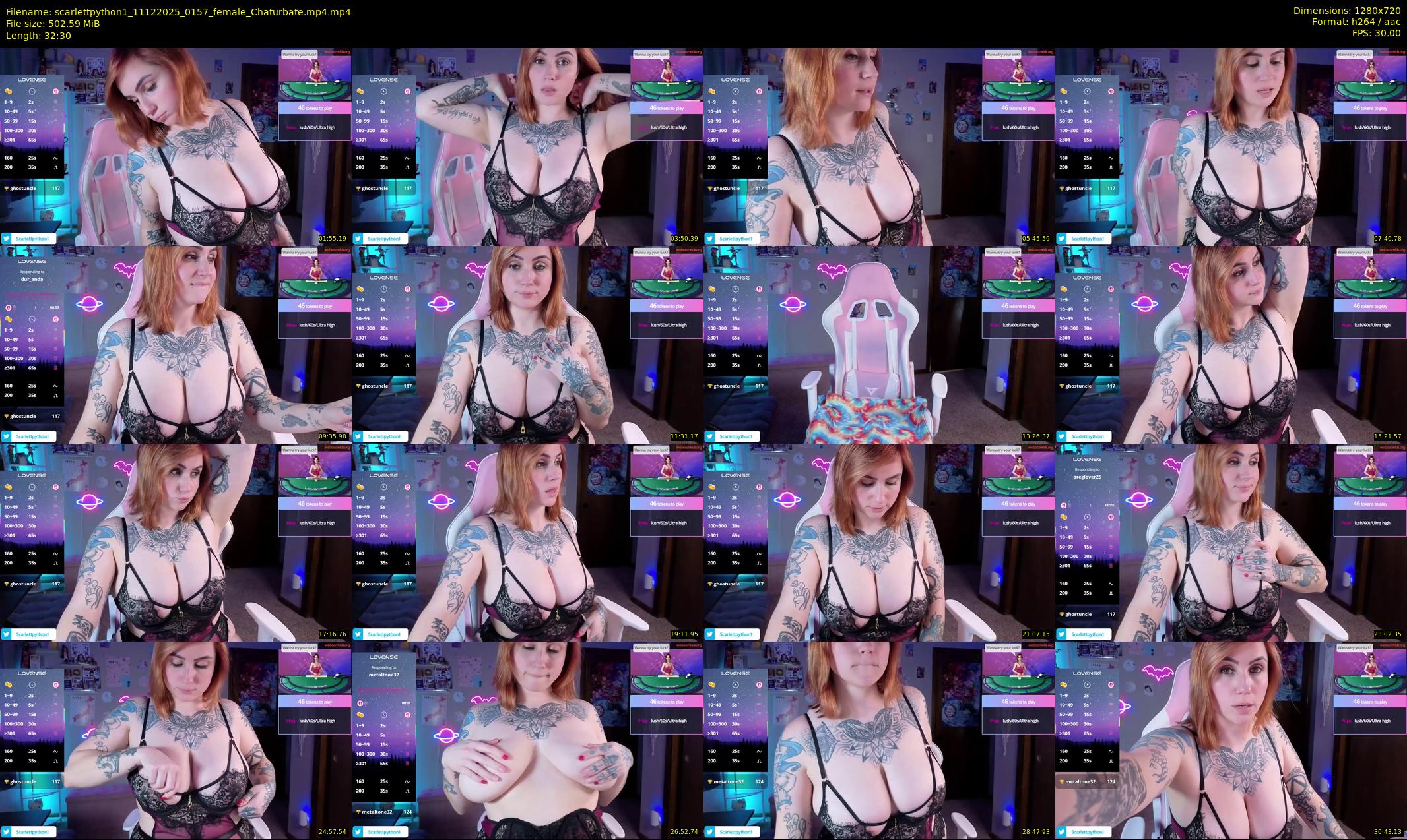 scarlettpython1 — 33 minute Chaturbate female cam show recording, 720p, Dec 11, 2025