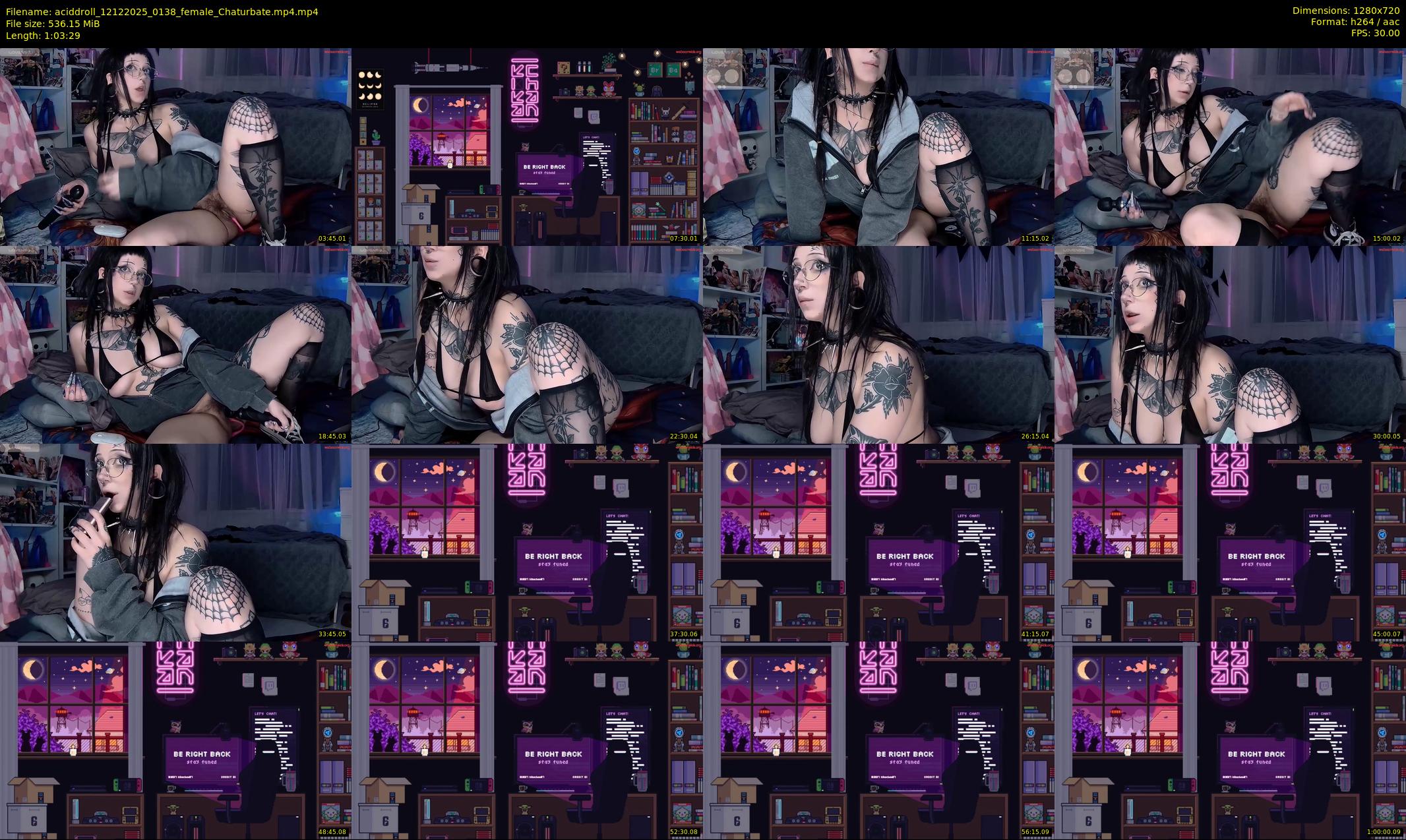 aciddroll — 64 minute Chaturbate female cam show recording, 720p, Dec 12, 2025