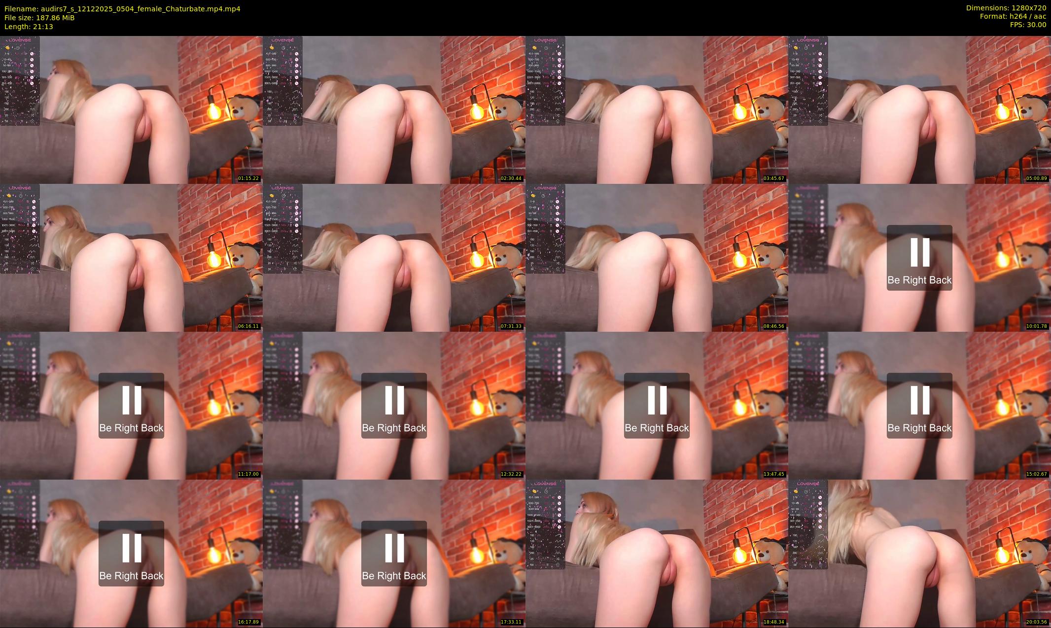 audirs7_s — 22 minute Chaturbate female cam show recording, 720p, Dec 12, 2025