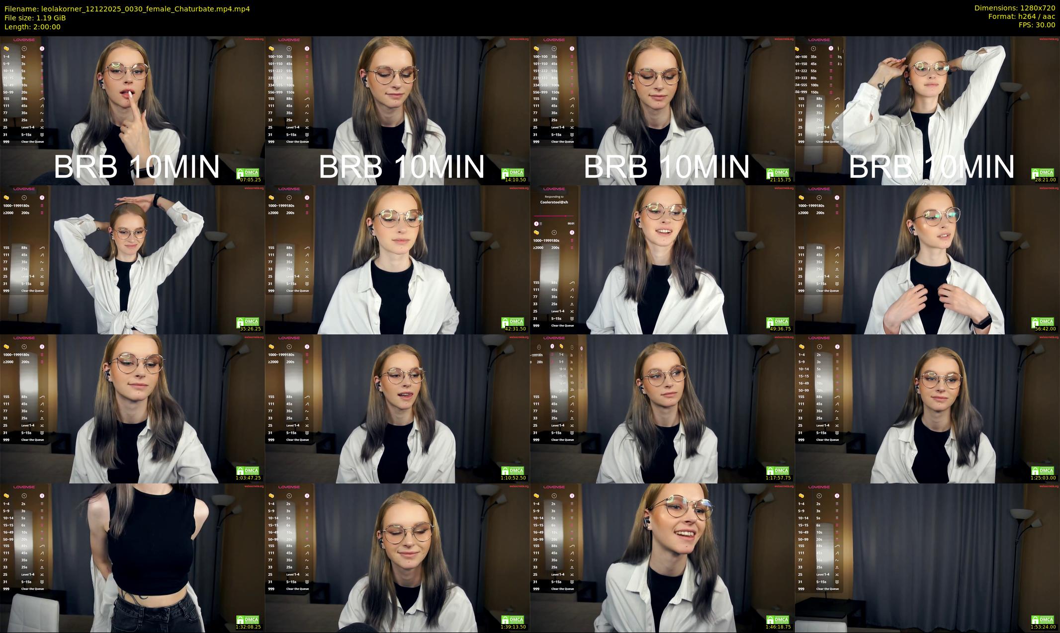 leolakorner — 120 minute Chaturbate female cam show recording, 720p, Dec 12, 2025