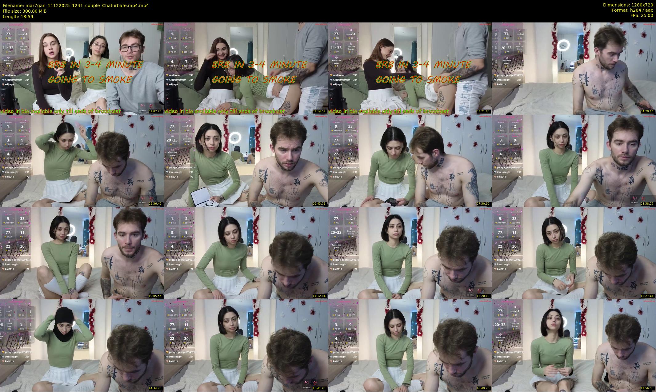 mar7gan — 19 minute Chaturbate couple cam show recording, 720p, Dec 11, 2025