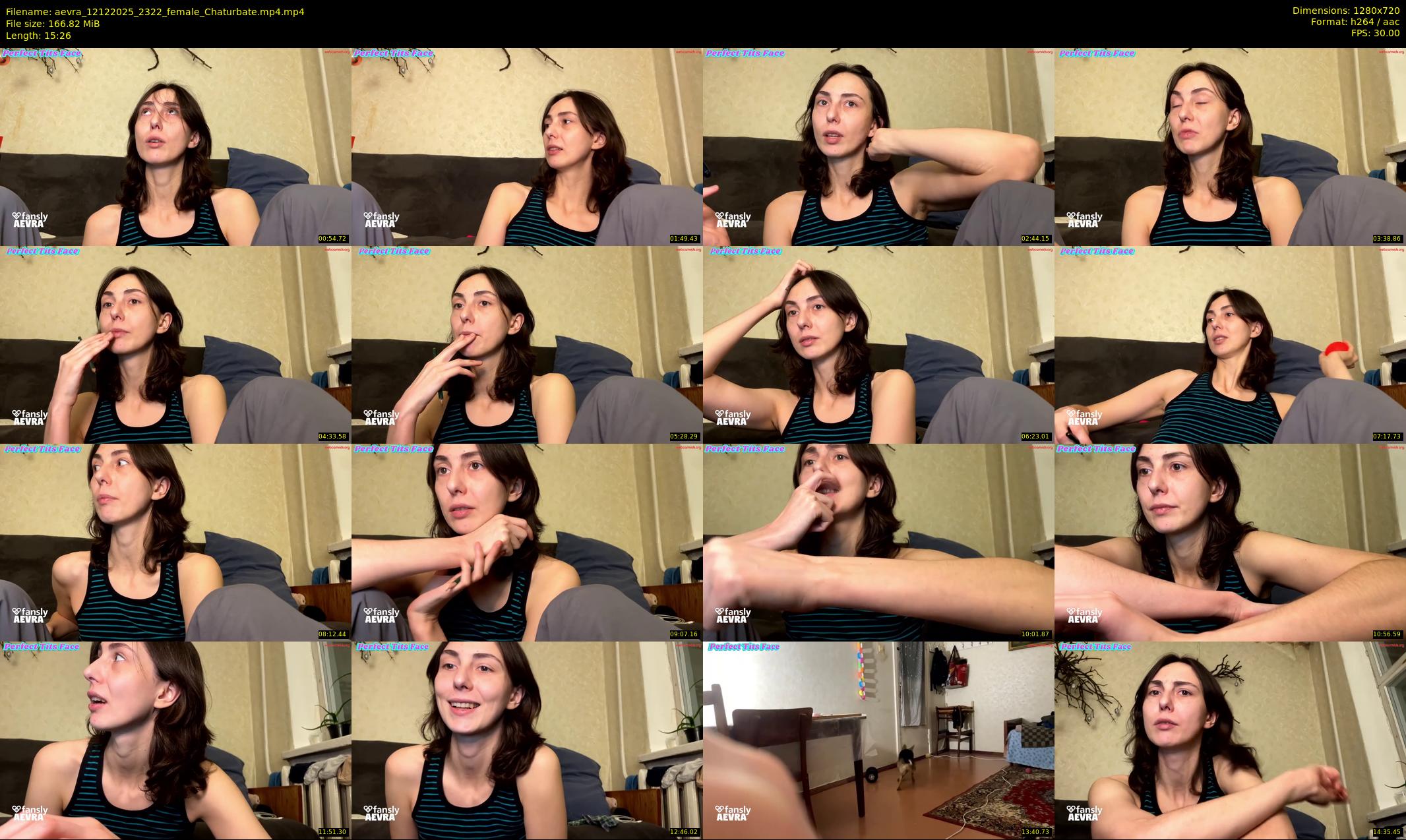 aevra — 16 minute Chaturbate female cam show recording, 720p, Dec 12, 2025