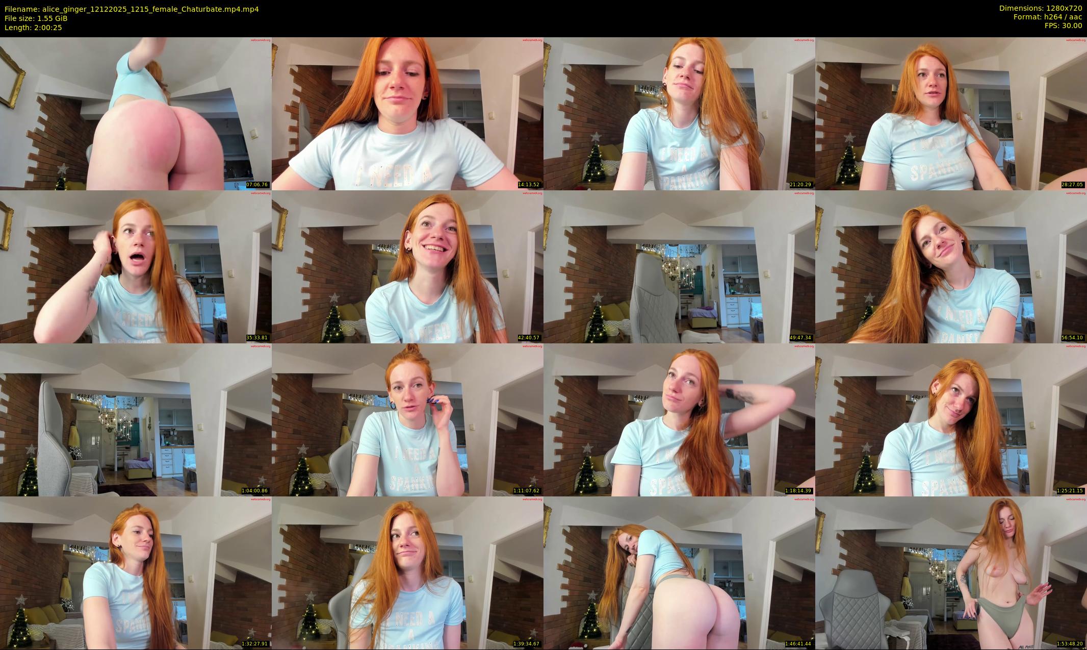 alice_ginger — 121 minute Chaturbate female cam show recording, 720p, Dec 12, 2025