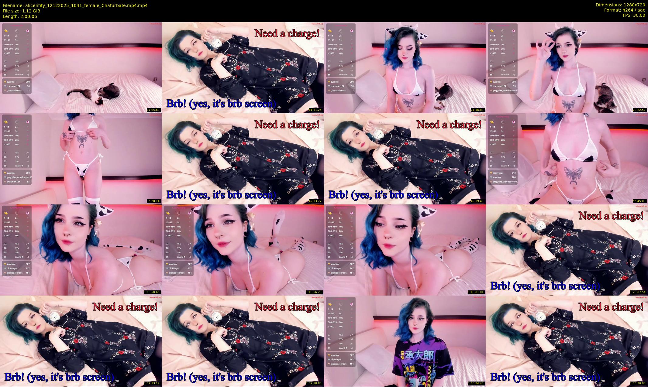 alicentity — 121 minute Chaturbate female cam show recording, 720p, Dec 12, 2025