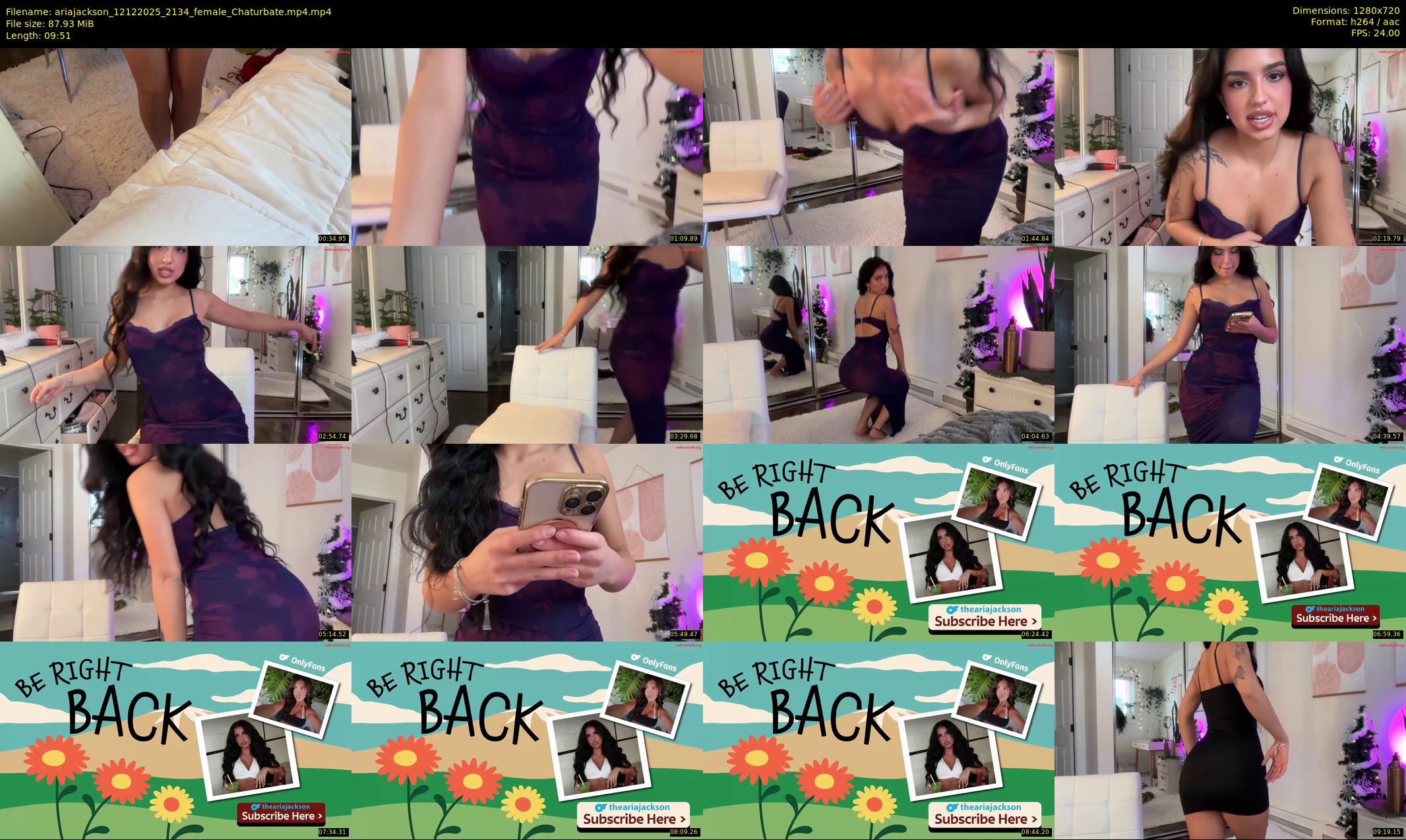 ariajackson — 10 minute Chaturbate female cam show recording, 720p, Dec 12, 2025