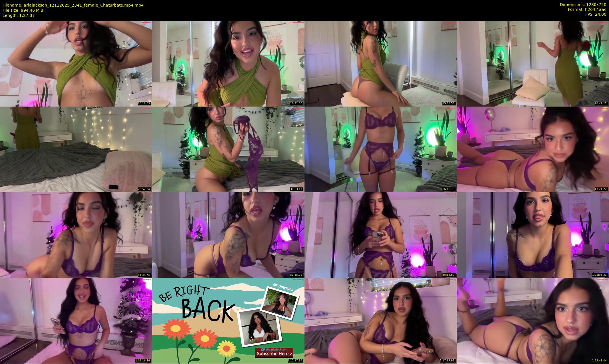 ariajackson — 88 minute Chaturbate female cam show recording, 720p, Dec 12, 2025