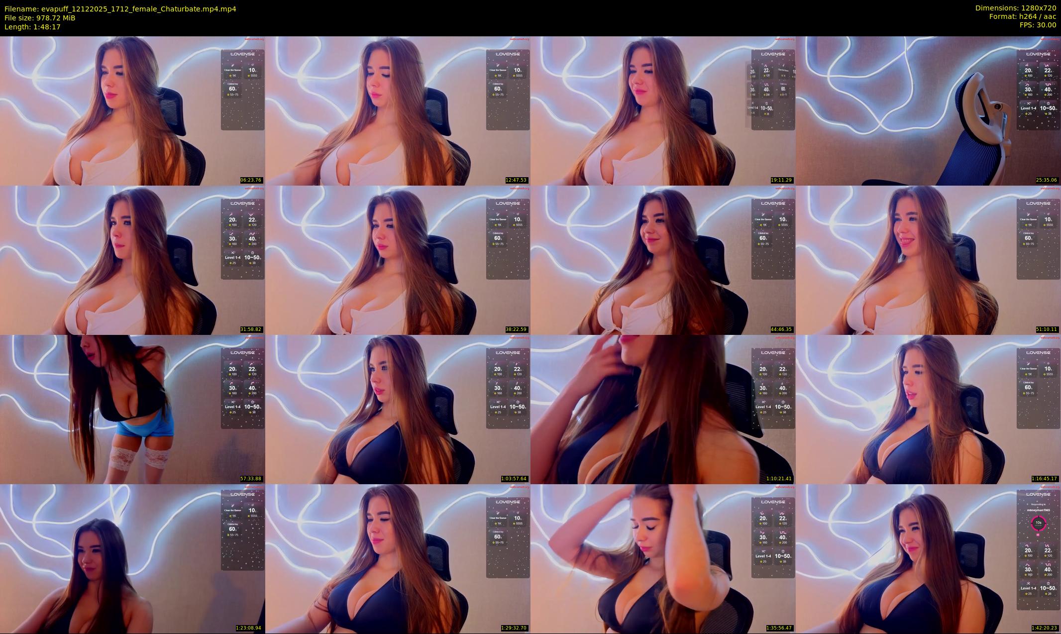 evapuff — 109 minute Chaturbate female cam show recording, 720p, Dec 12, 2025