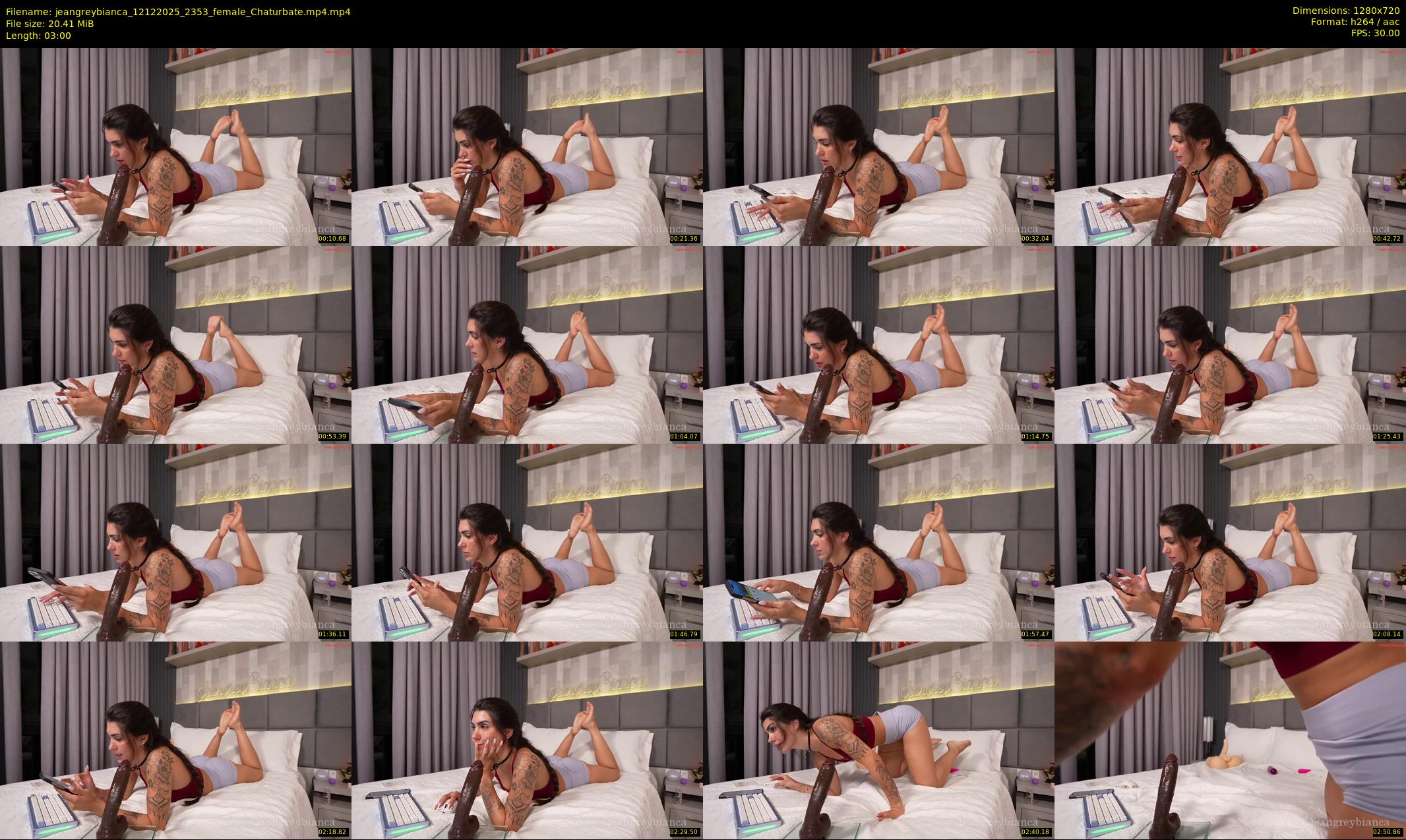 jeangreybianca — 3 minute Chaturbate female cam show recording, 720p, Dec 12, 2025