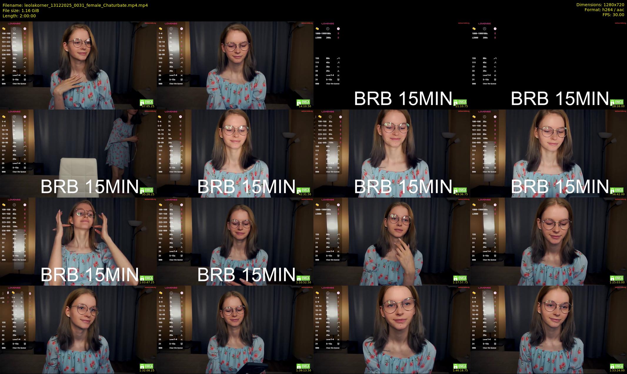 leolakorner — 120 minute Chaturbate female cam show recording, 720p, Dec 13, 2025