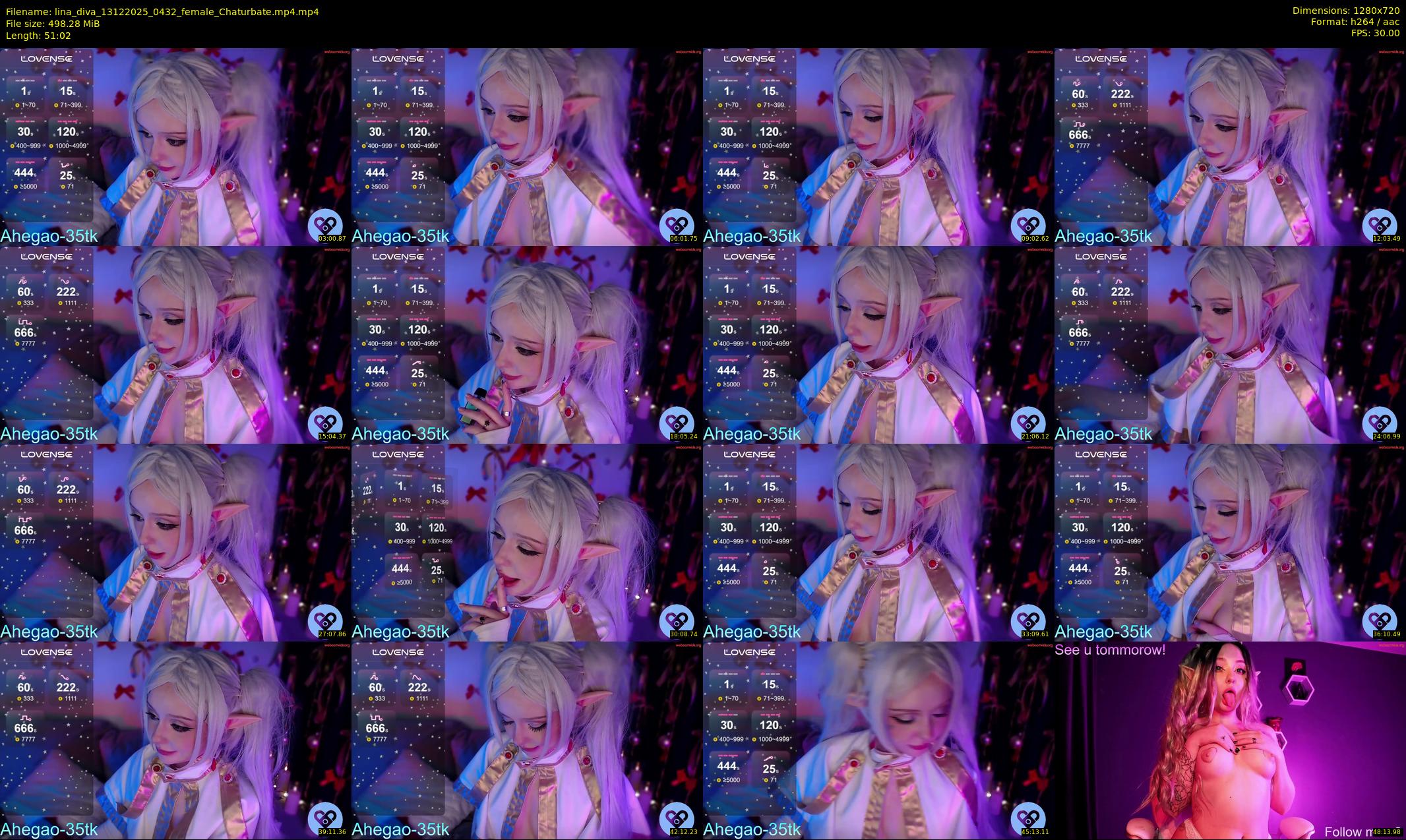 lina_diva — 52 minute Chaturbate female cam show recording, 720p, Dec 13, 2025