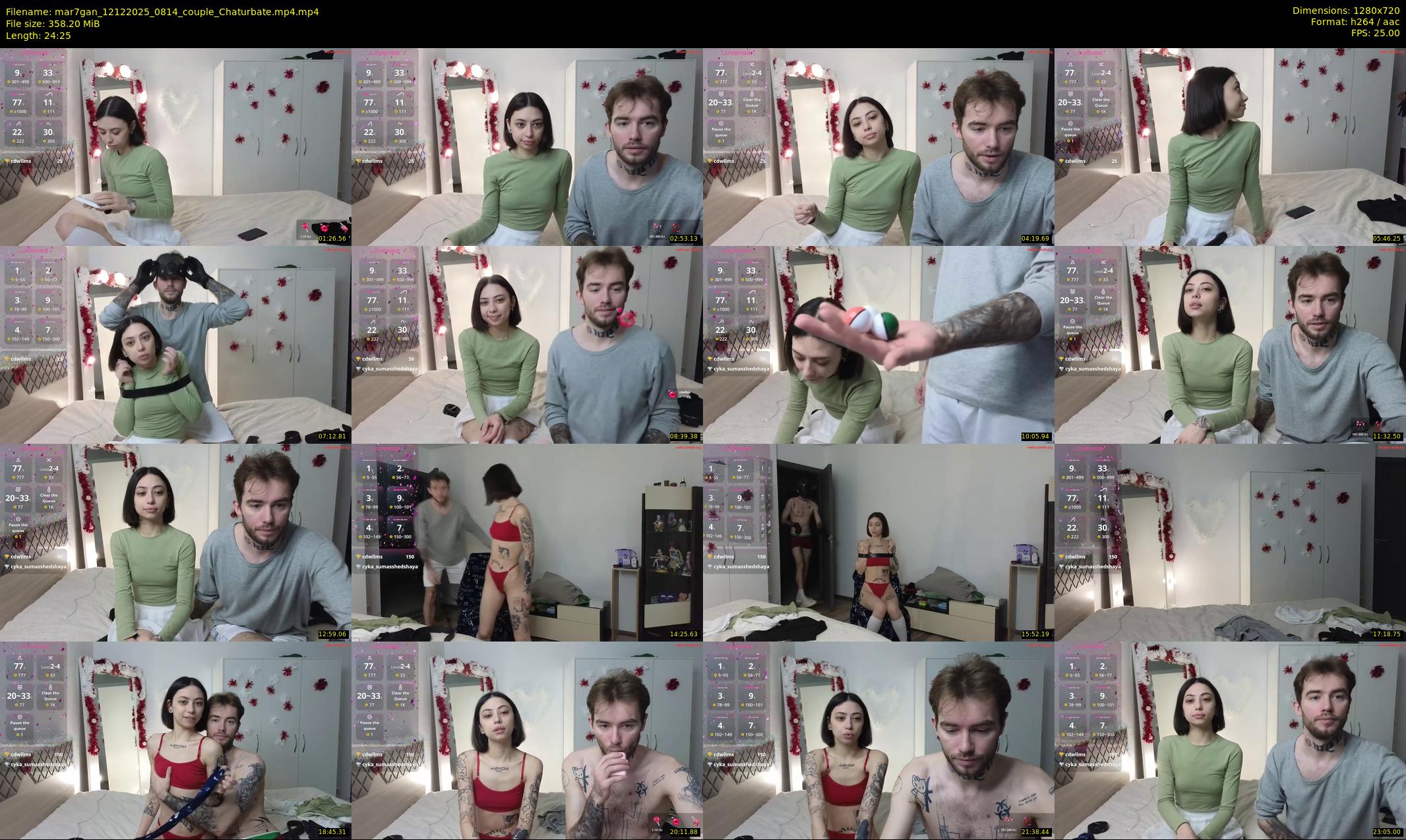 mar7gan — 25 minute Chaturbate couple cam show recording, 720p, Dec 12, 2025