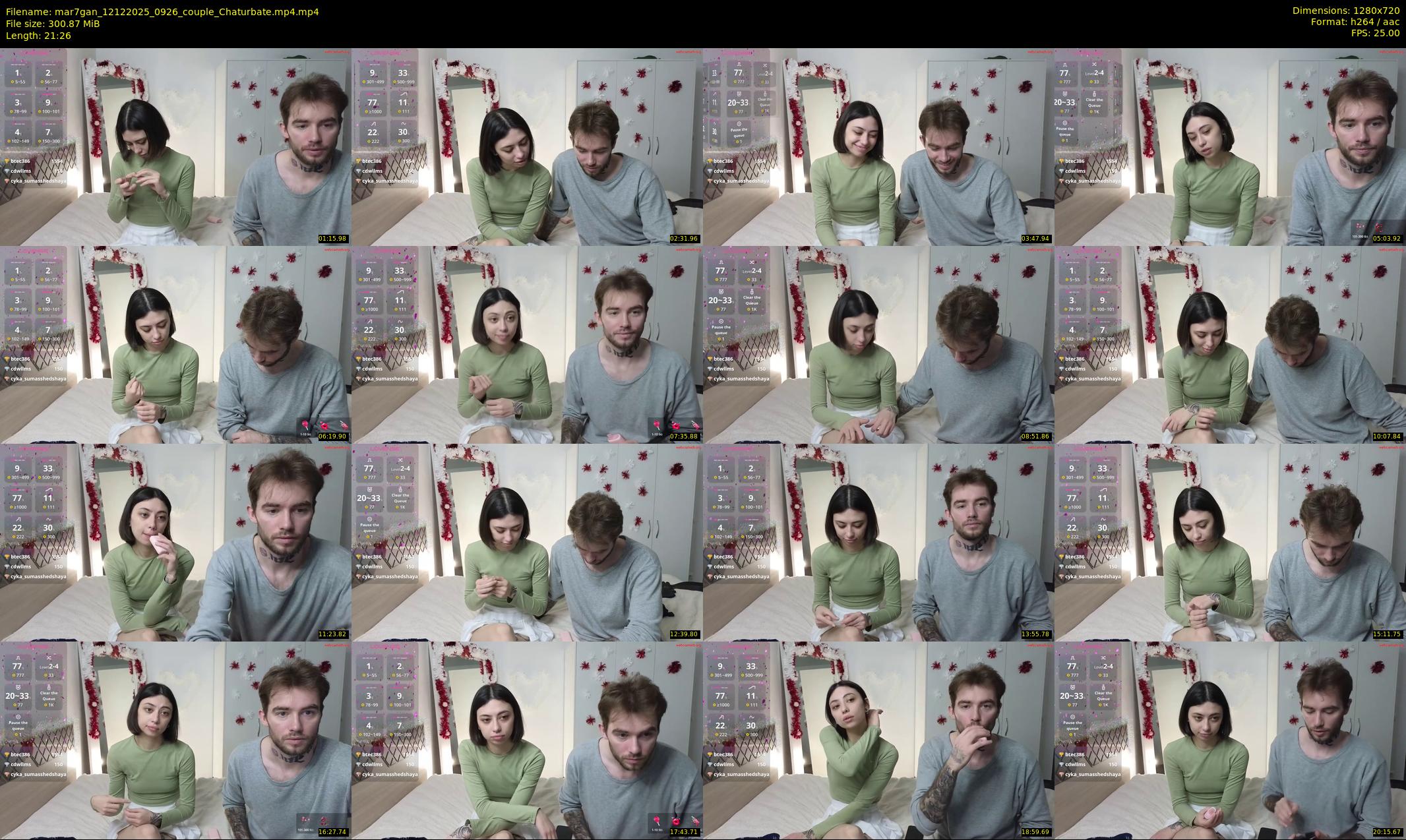 mar7gan — 22 minute Chaturbate couple cam show recording, 720p, Dec 12, 2025