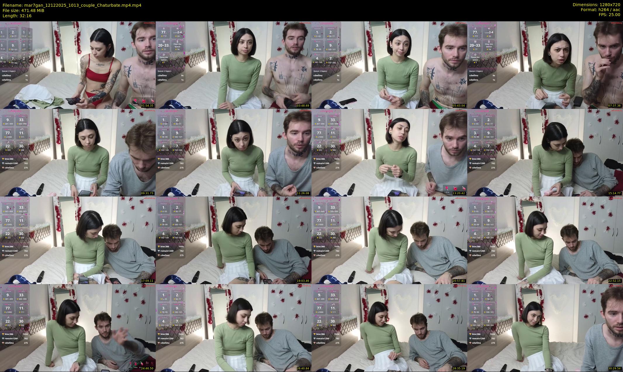 mar7gan — 33 minute Chaturbate couple cam show recording, 720p, Dec 12, 2025