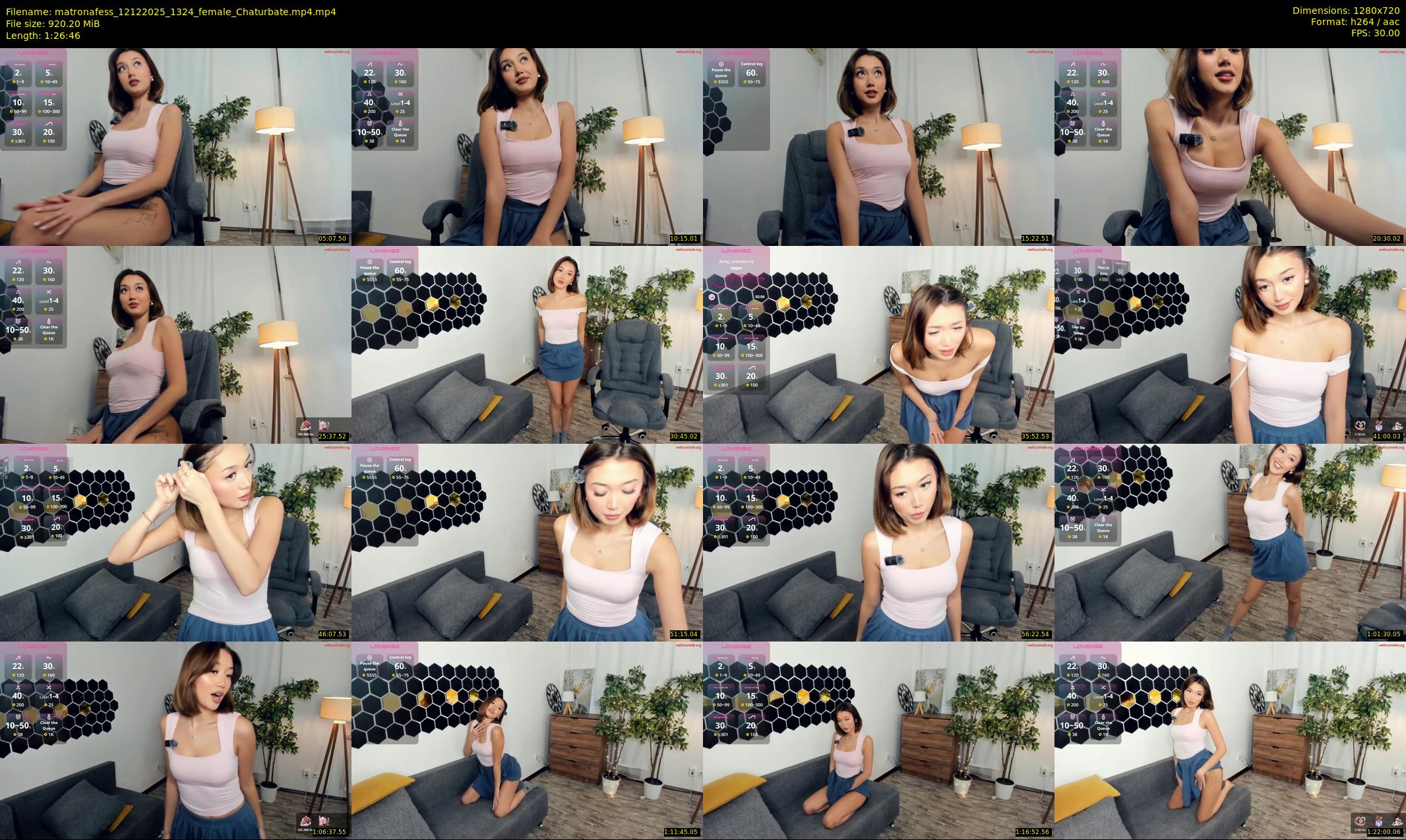 matronafess — 87 minute Chaturbate female cam show recording, 720p, Dec 12, 2025