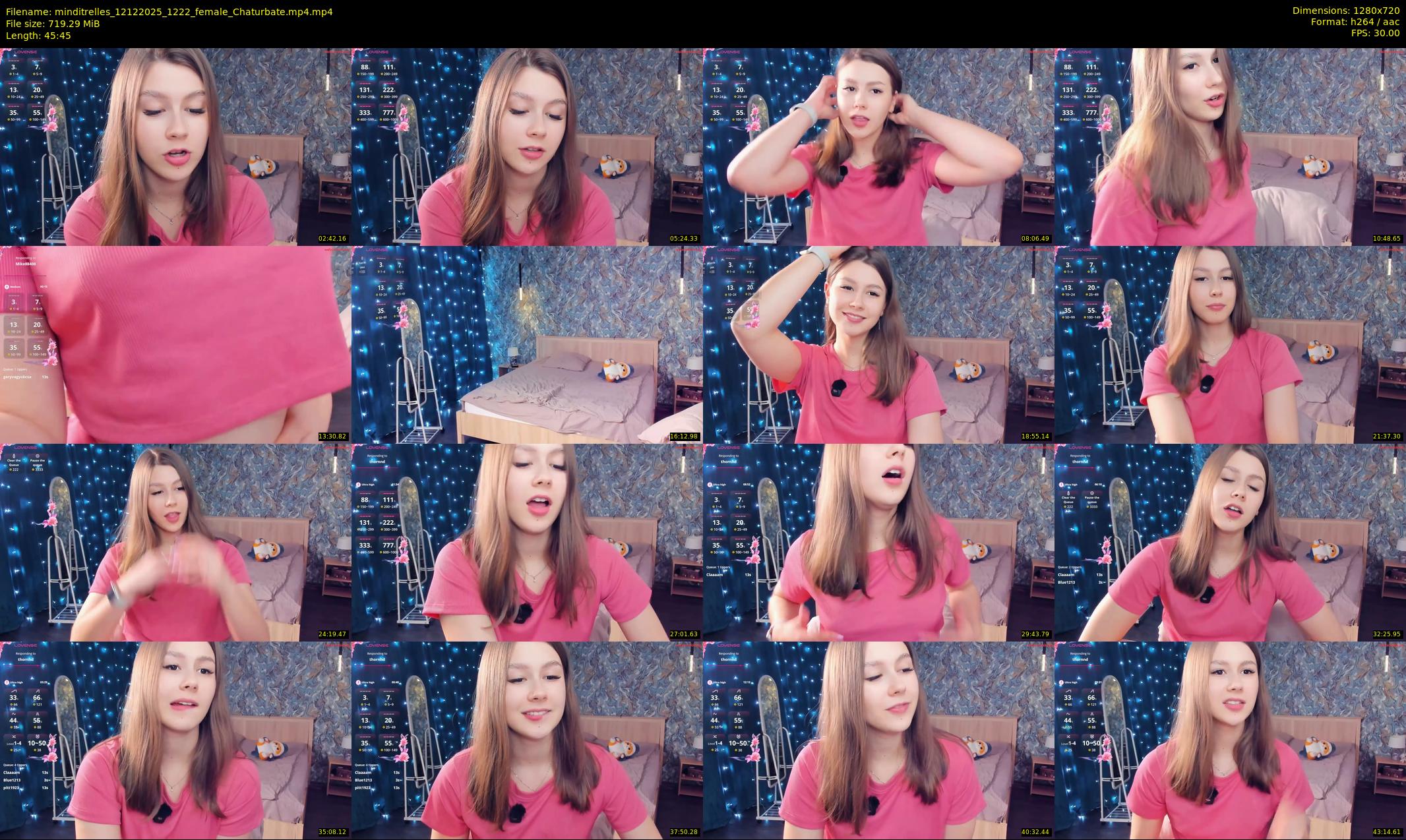 minditrelles — 46 minute Chaturbate female cam show recording, 720p, Dec 12, 2025