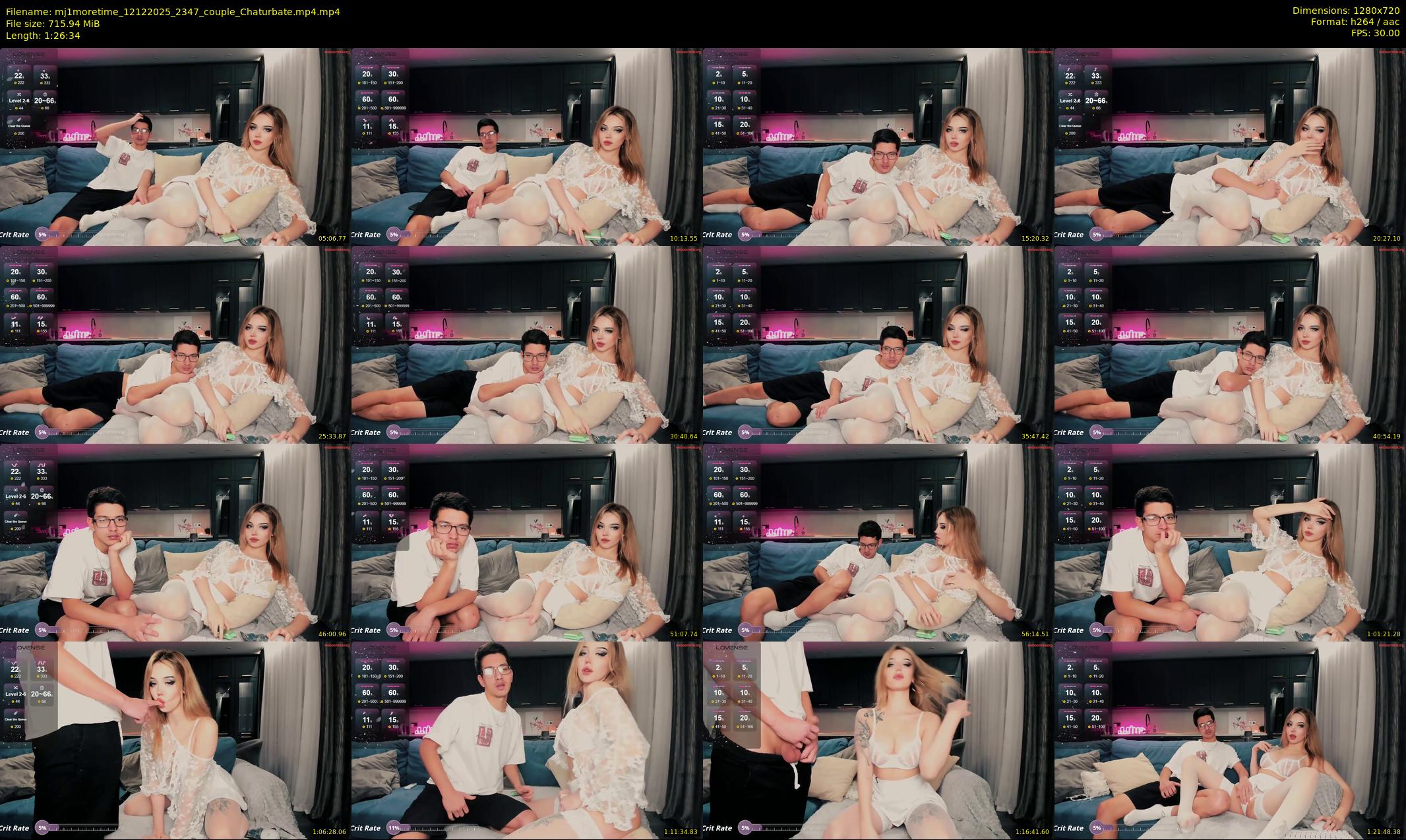 mj1moretime — 87 minute Chaturbate couple cam show recording, 720p, Dec 12, 2025