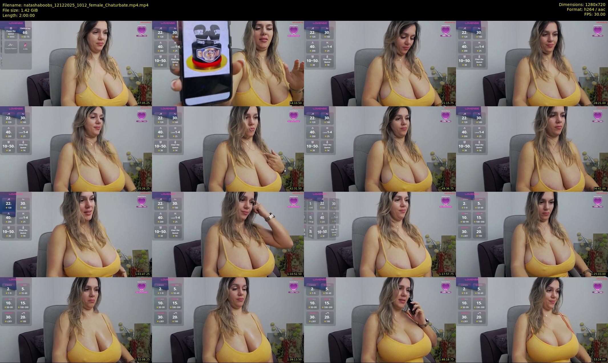 natashaboobs — 120 minute Chaturbate female cam show recording, 720p, Dec 12, 2025