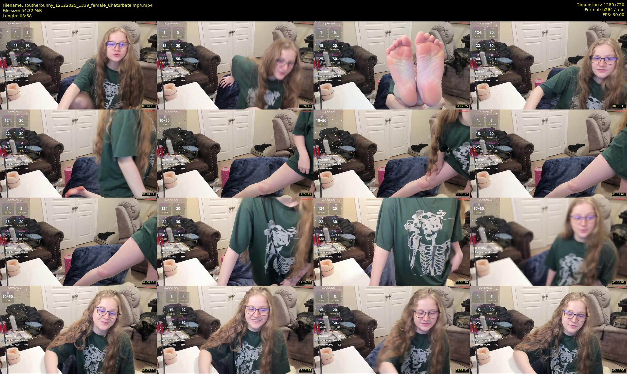 southerbunny — 4 minute Chaturbate female cam show recording, 720p, Dec 12, 2025