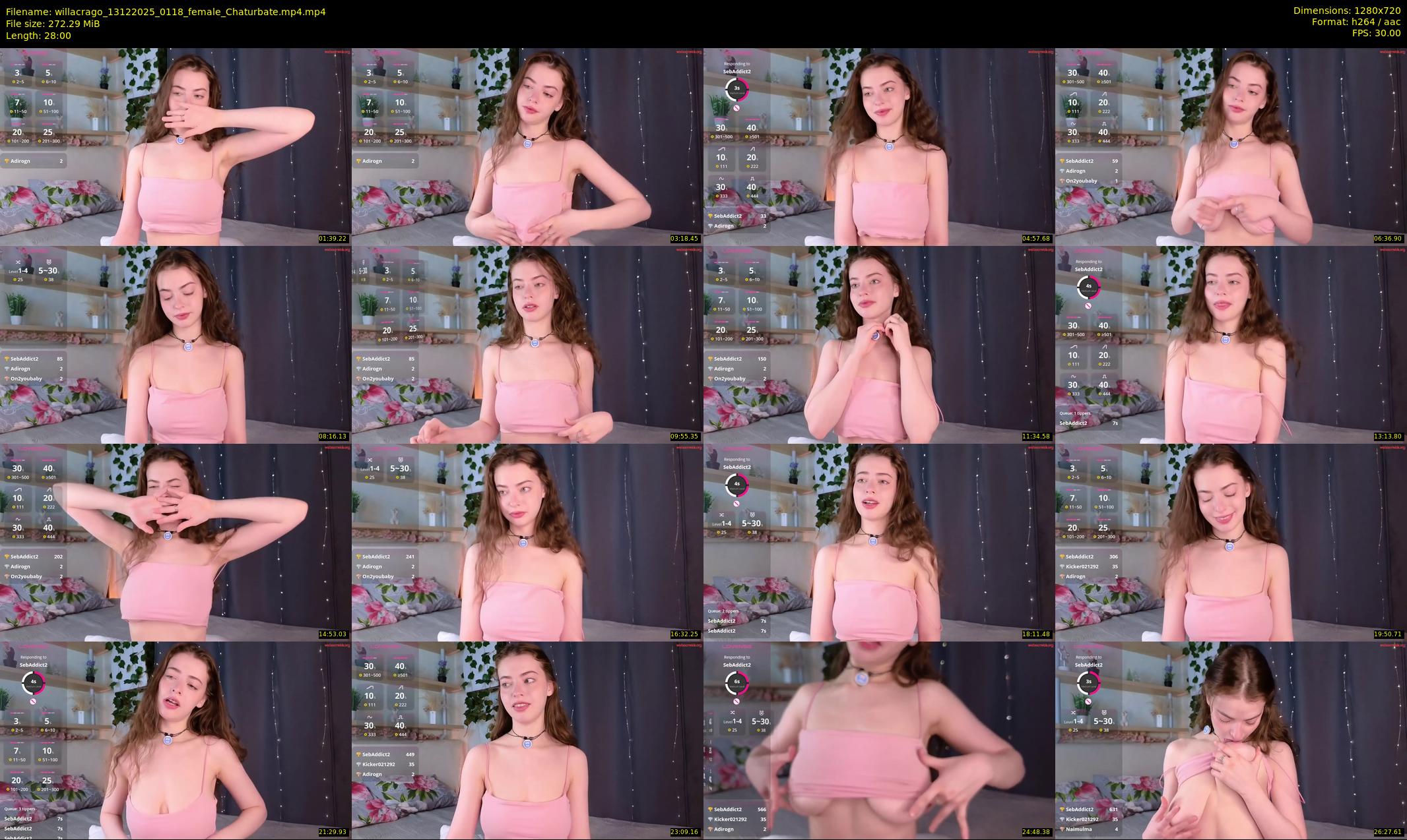 willacrago — 28 minute Chaturbate female cam show recording, 720p, Dec 13, 2025