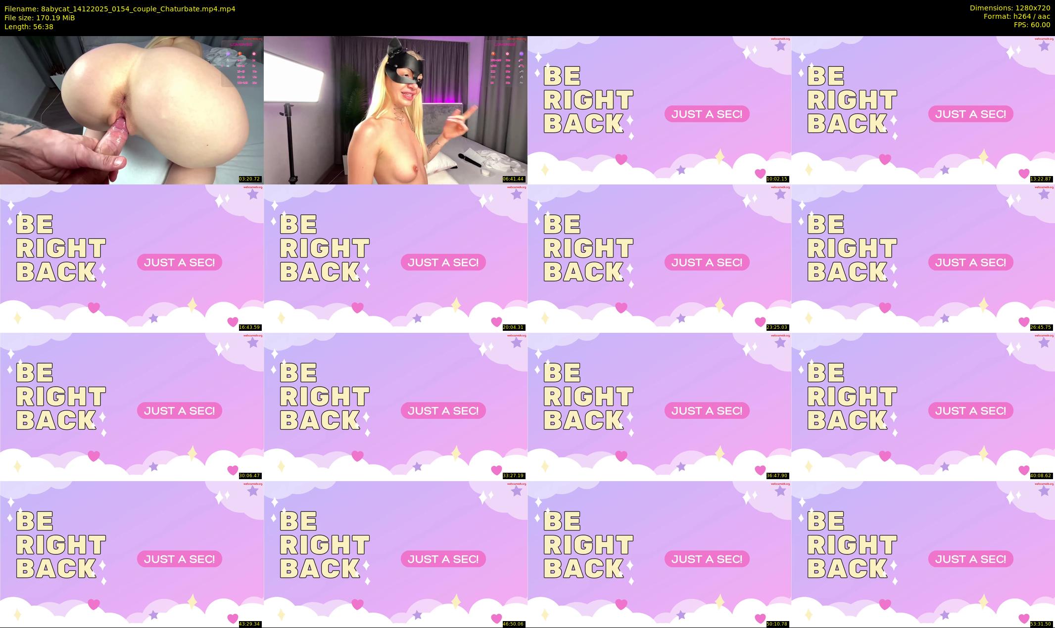 8abycat — 57 minute Chaturbate couple cam show recording, 720p, Dec 14, 2025