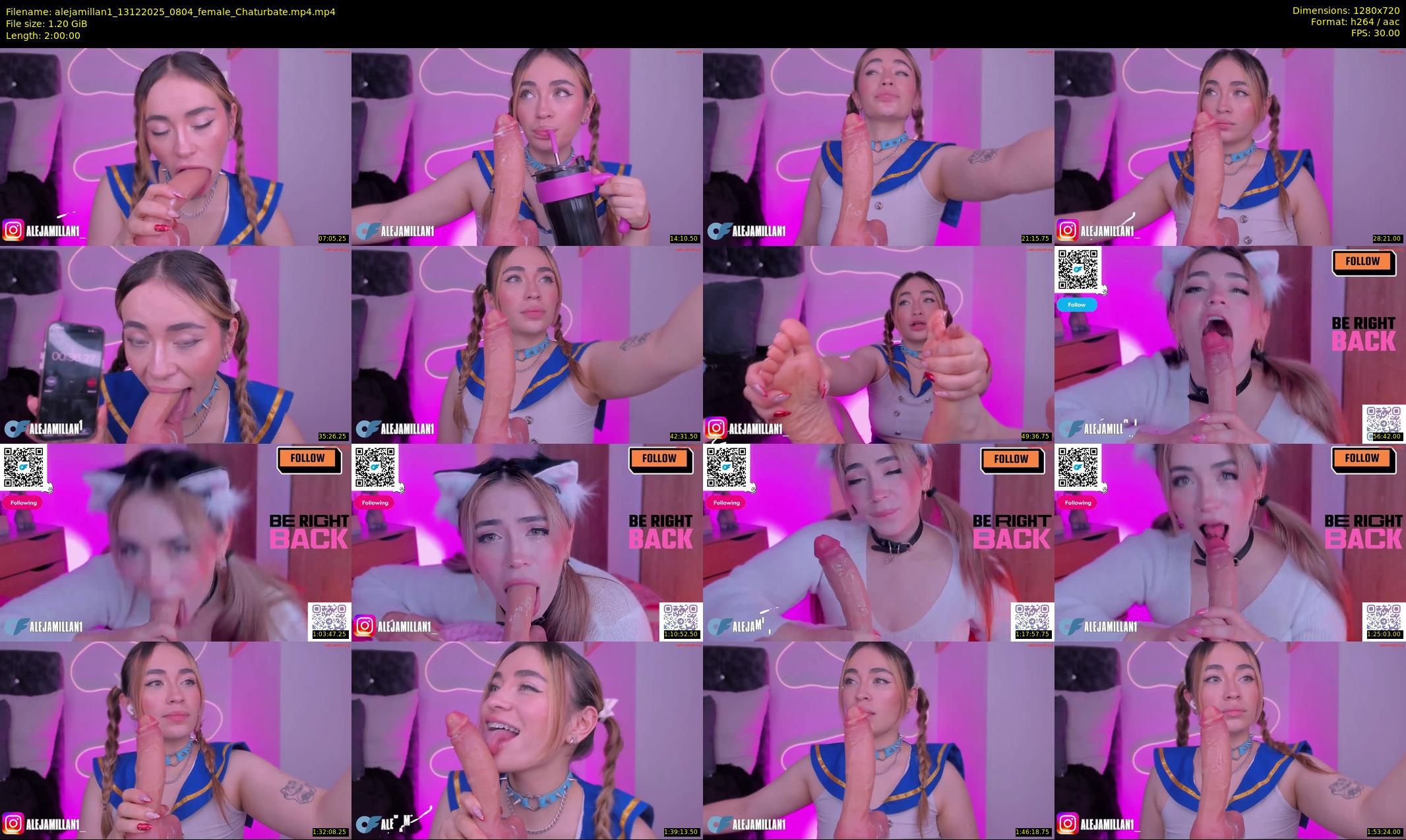 alejamillan1 — 120 minute Chaturbate female cam show recording, 720p, Dec 13, 2025