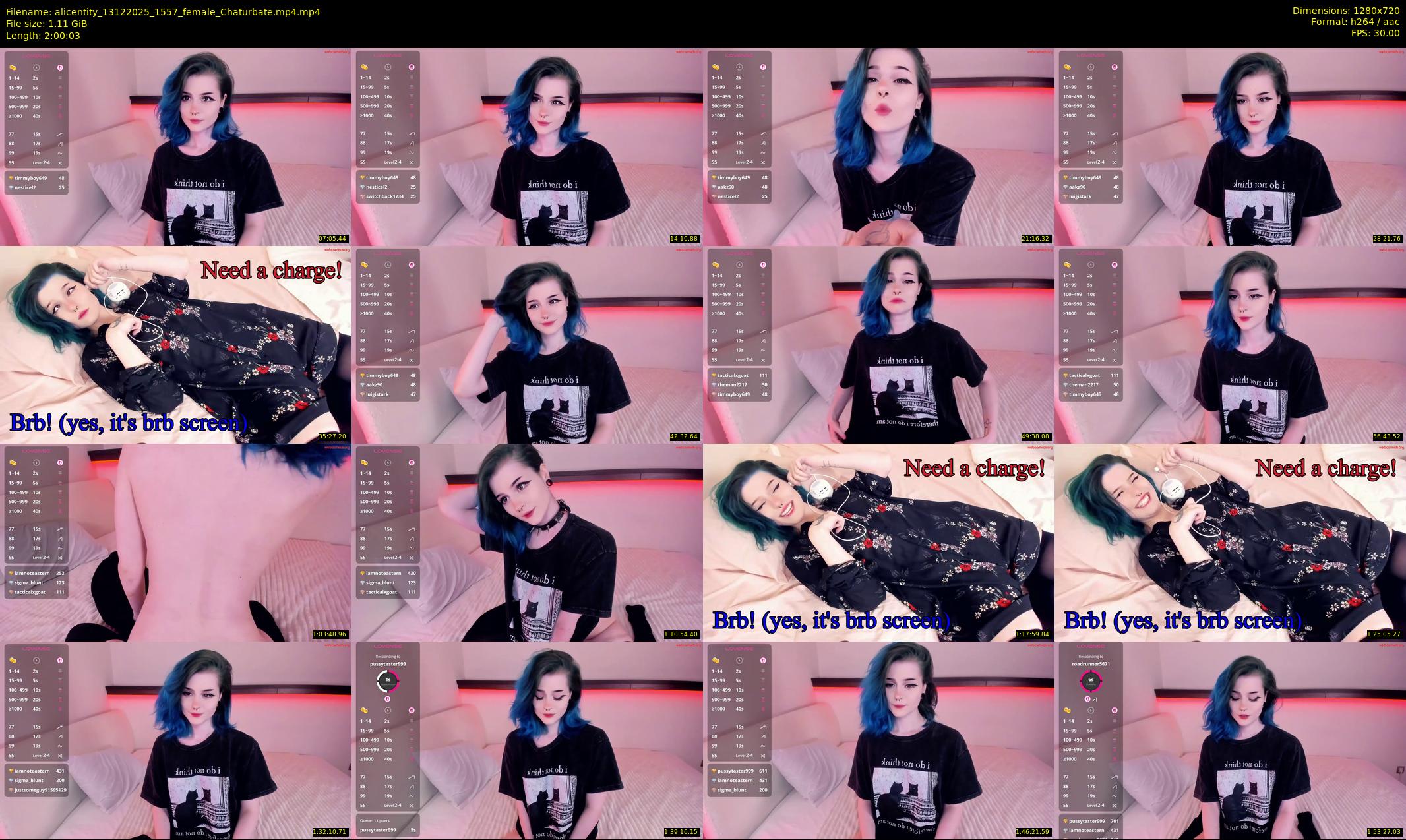 alicentity — 121 minute Chaturbate female cam show recording, 720p, Dec 13, 2025