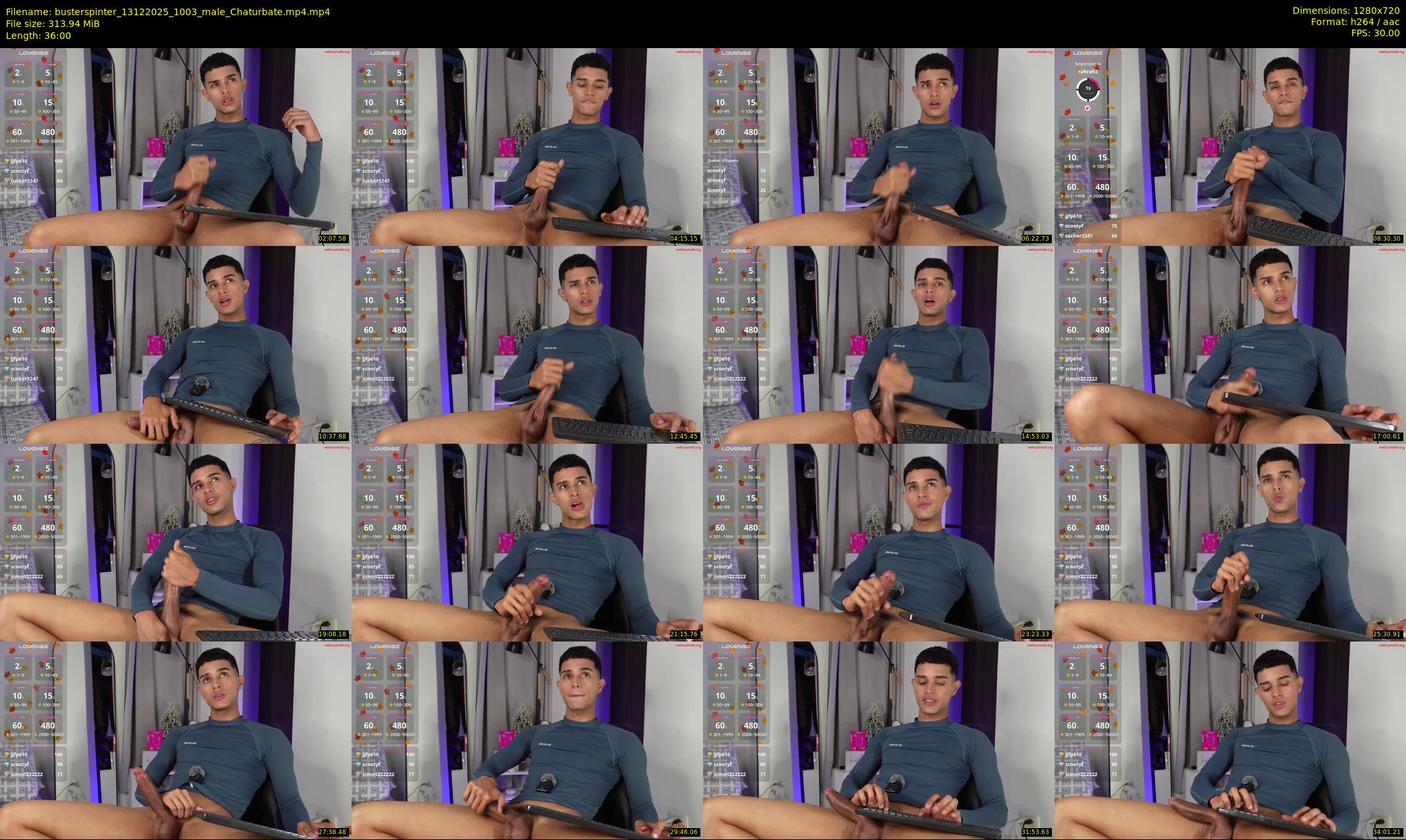 busterspinter — 36 minute Chaturbate male cam show recording, 720p, Dec 13, 2025