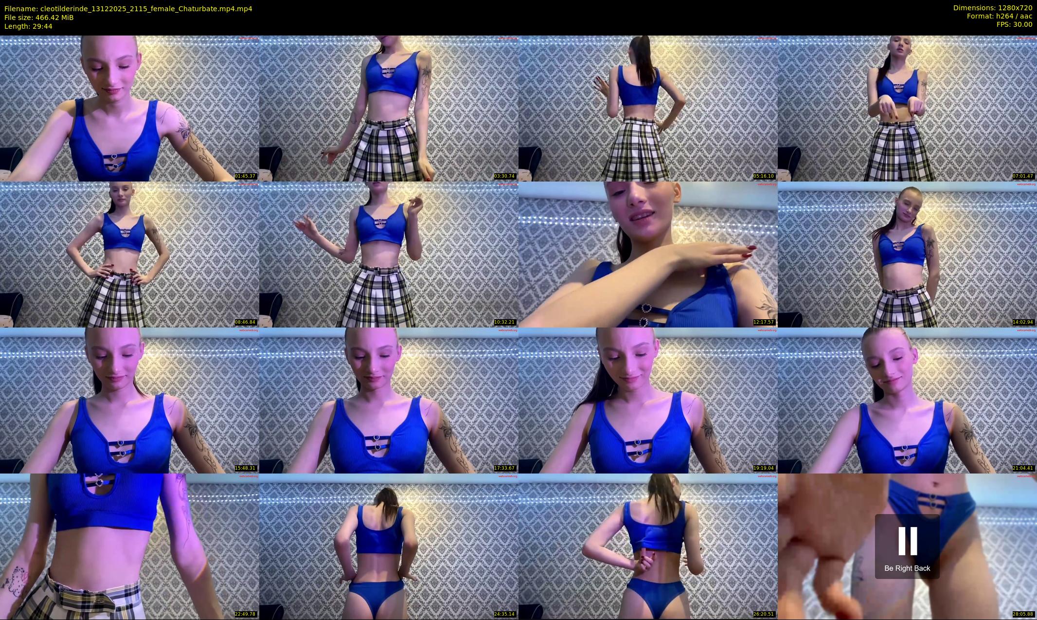 cleotilderinde — 30 minute Chaturbate female cam show recording, 720p, Dec 13, 2025