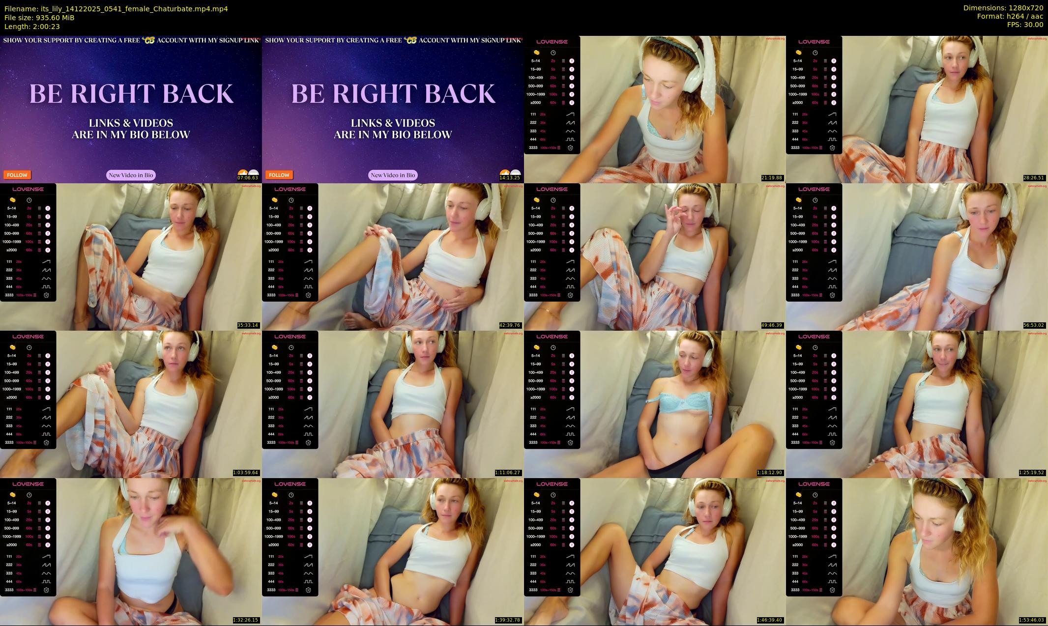 its_lily — 121 minute Chaturbate female cam show recording, 720p, Dec 14, 2025