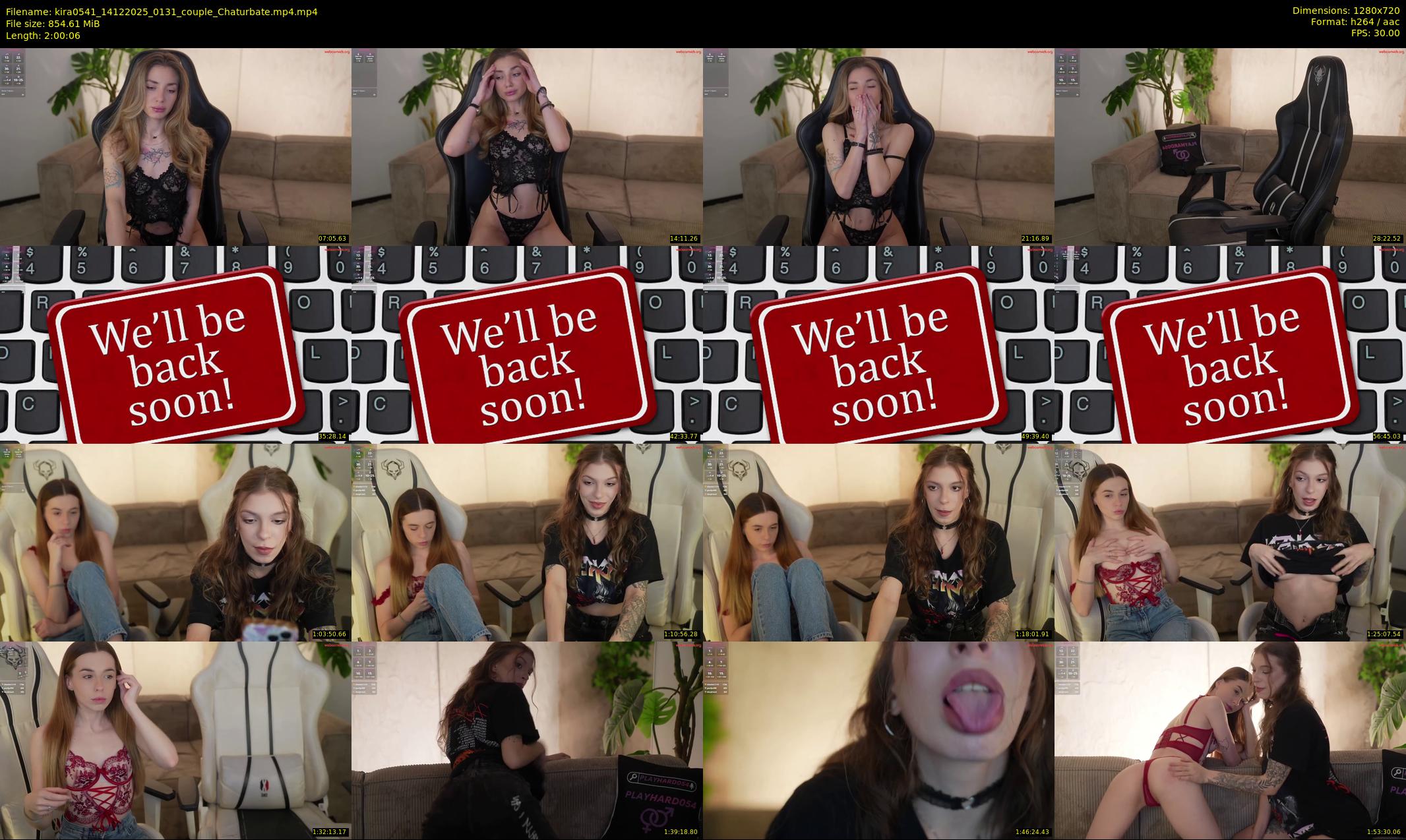 kira0541 — 121 minute Chaturbate couple cam show recording, 720p, Dec 14, 2025