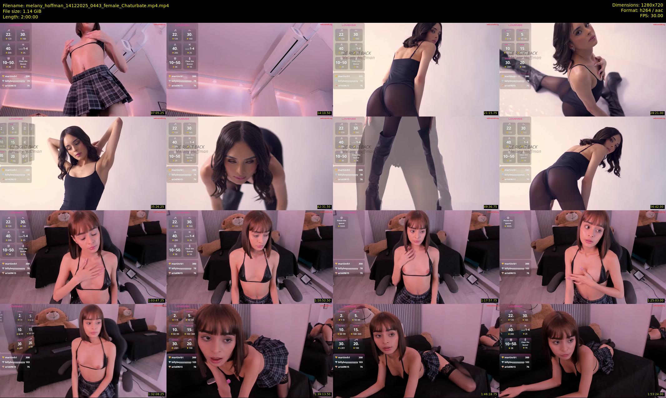 melany_hoffman — 120 minute Chaturbate female cam show recording, 720p, Dec 14, 2025