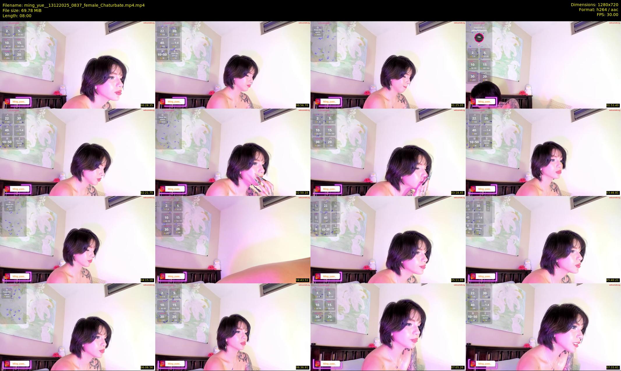 ming_yue_ — 8 minute Chaturbate female cam show recording, 720p, Dec 13, 2025