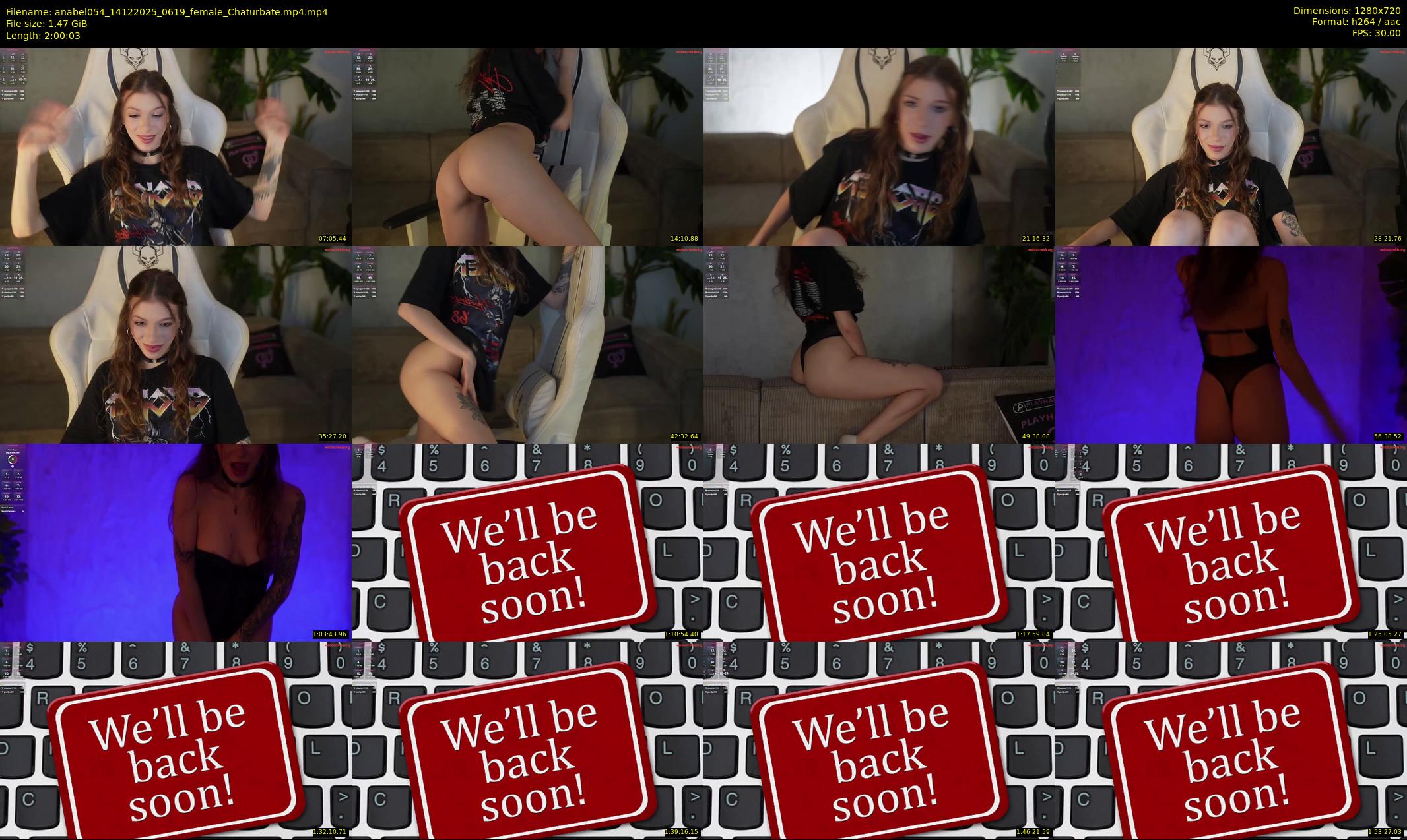 anabel054 — 121 minute Chaturbate female cam show recording, 720p, Dec 14, 2025