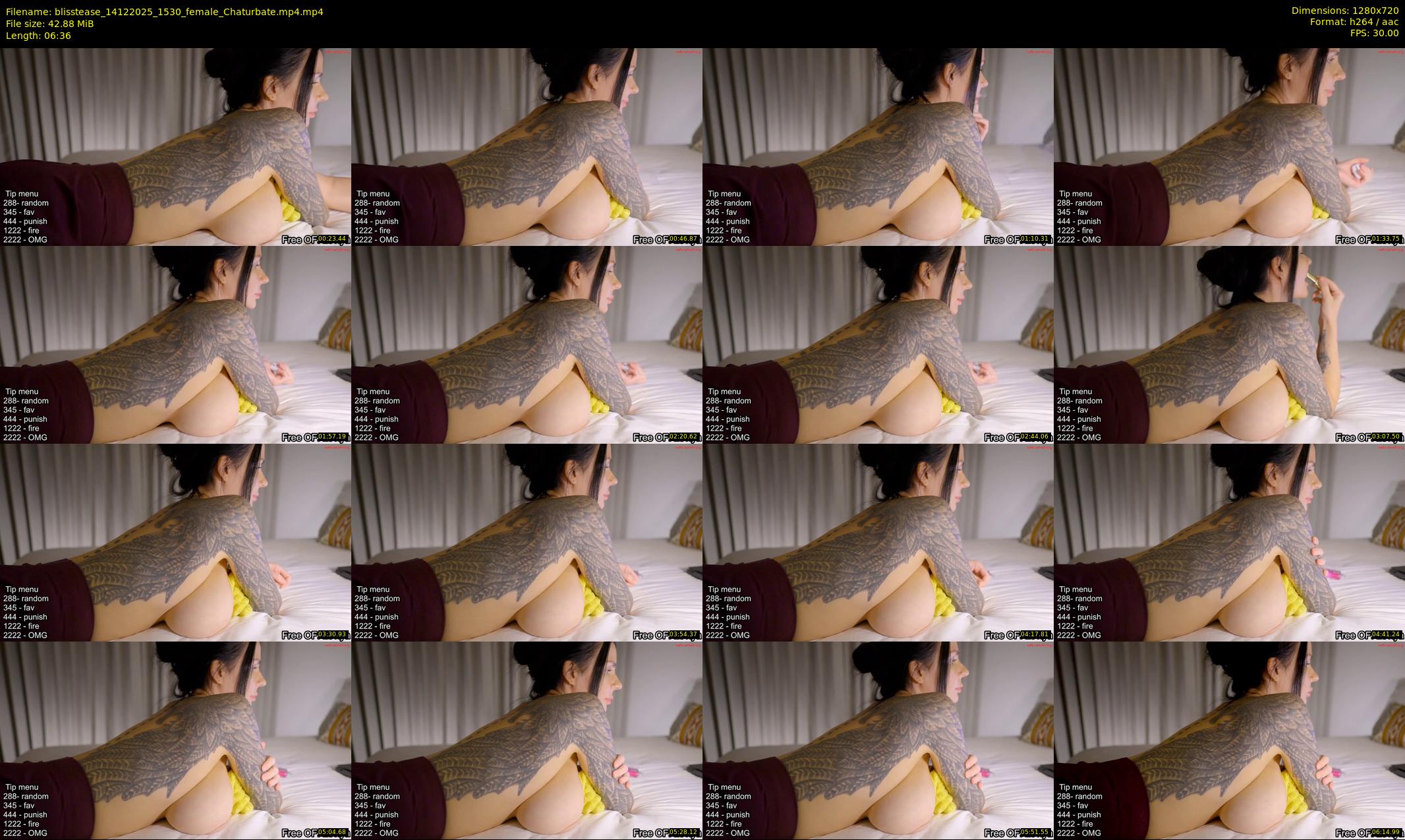 blisstease — 7 minute Chaturbate female cam show recording, 720p, Dec 14, 2025