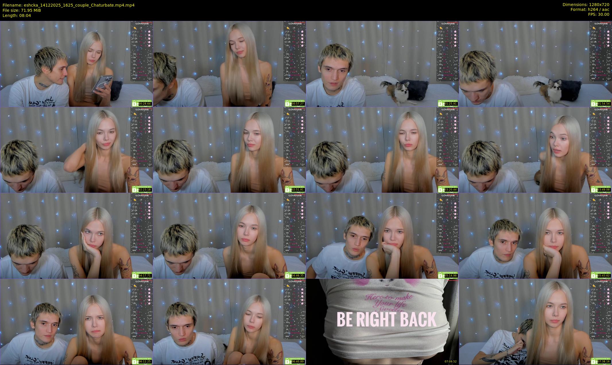 eshcka — 9 minute Chaturbate couple cam show recording, 720p, Dec 14, 2025
